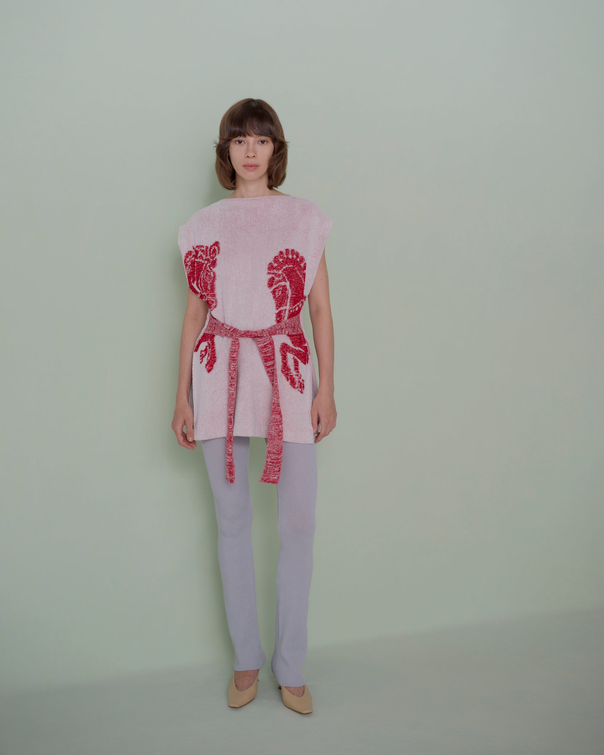 DREAMY HORSE KNITTED TUNIC [RED]