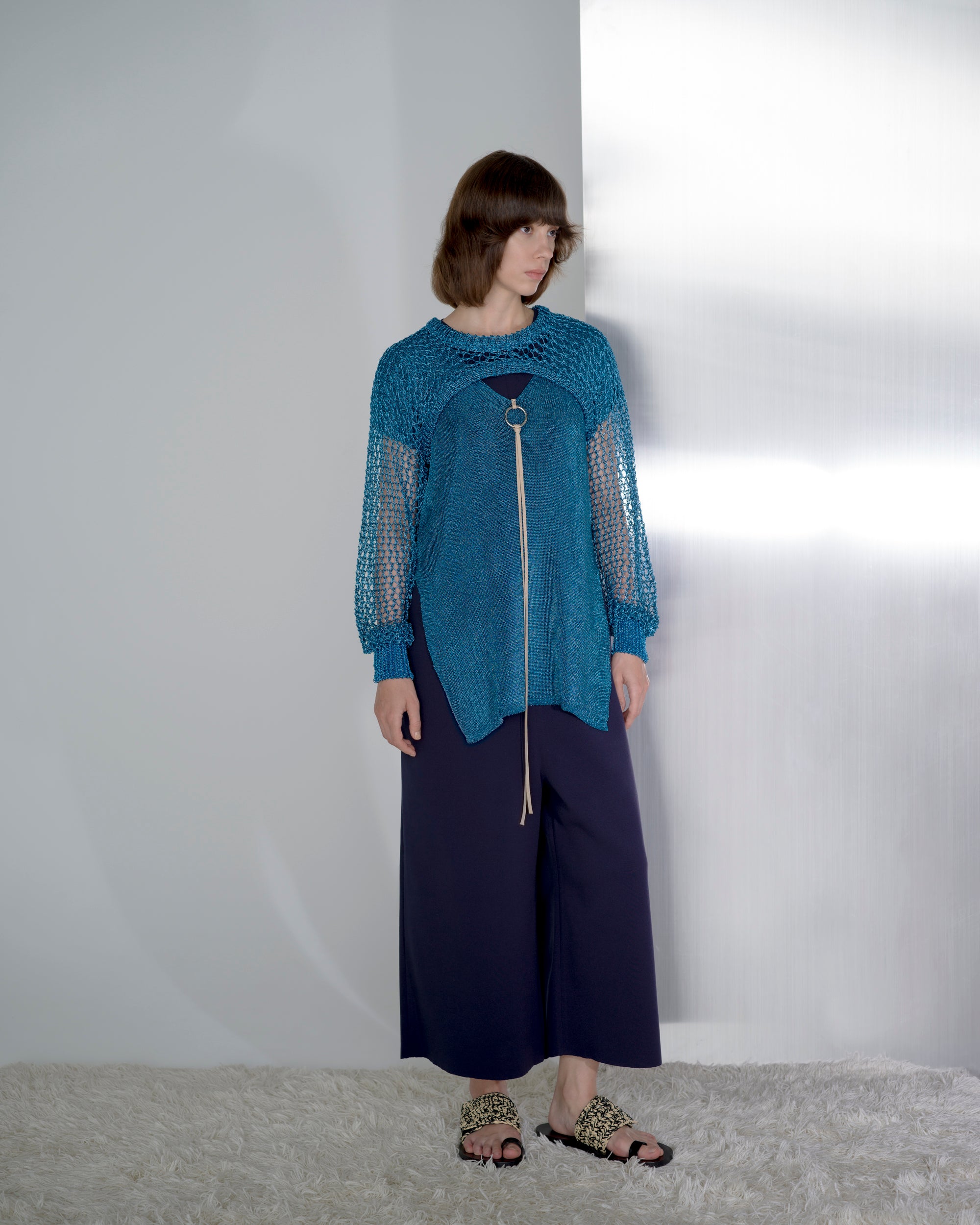 DAZZLED KNITTED TUNIC [BLUE]