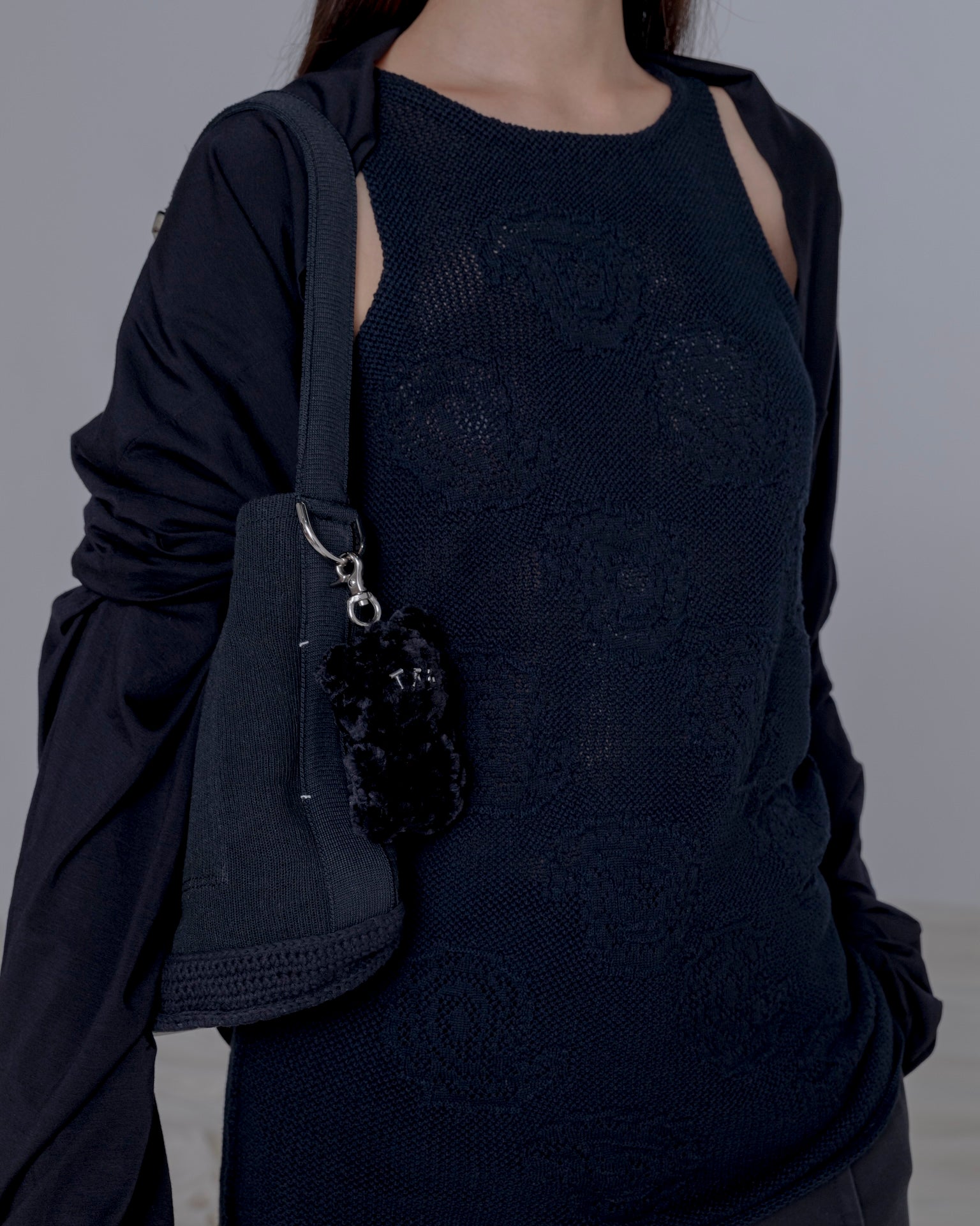 SMOOTH JERSEY DOUBLE LONG TEE [BLACK]