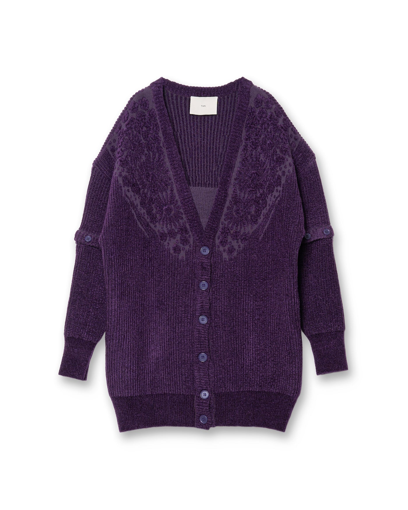 FLOWER JACQUARD CARDIGAN [VELVET PURPLE]