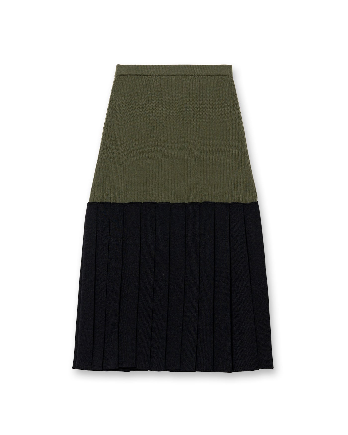 LUSTER PLEATS KNIT SKIRT [DARK GREEN]