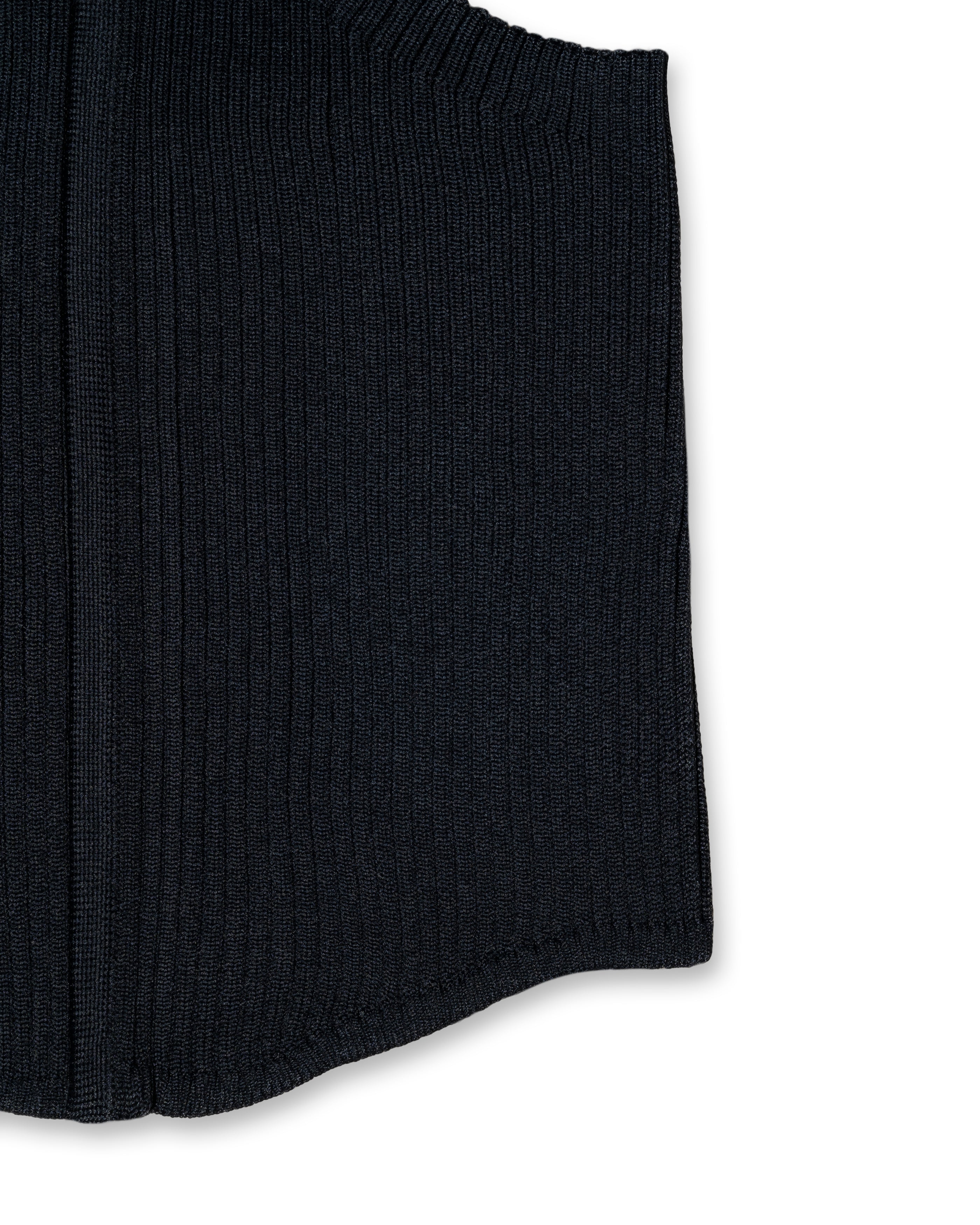 RIB KNITTED  CUMMERBUND [BLACK]