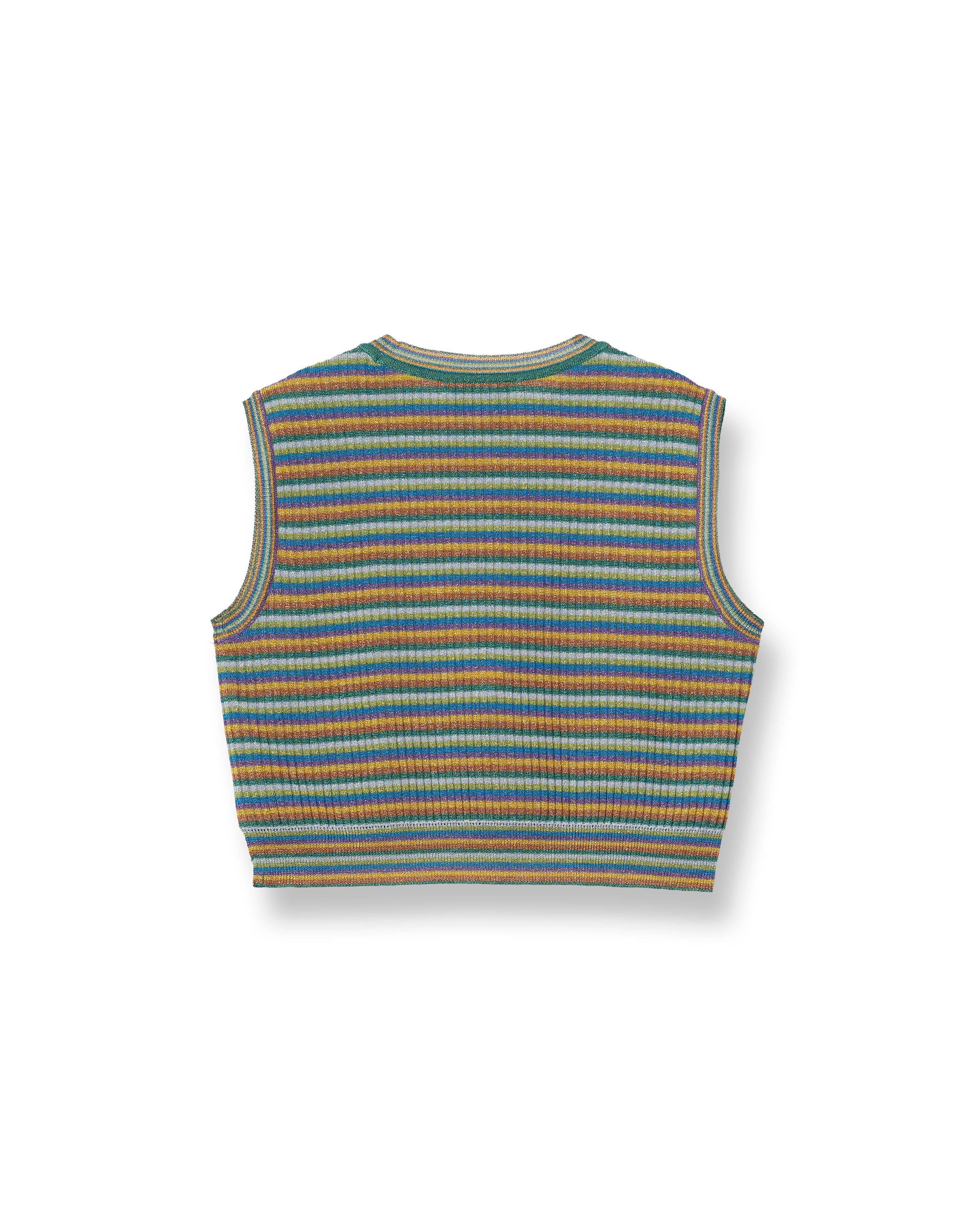 LULEX MULTIBORDER KNITTED TANK TOP [BLUE×GREEN MIX]