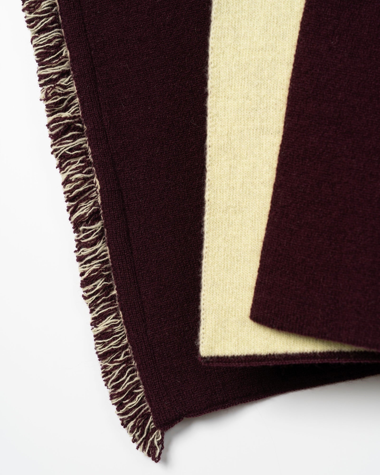 REVERSIBLE CASHMERE KNIT SCARF [WINE×LT GREEN]