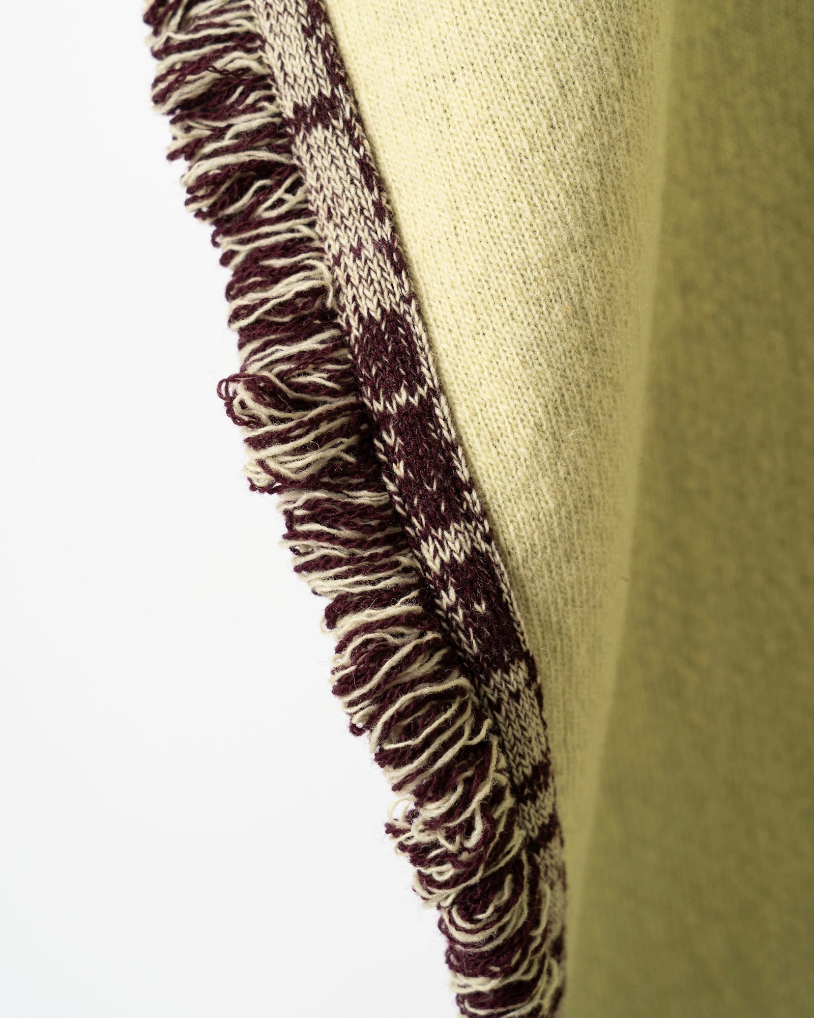 REVERSIBLE CASHMERE KNIT SCARF [WINE×LT GREEN]