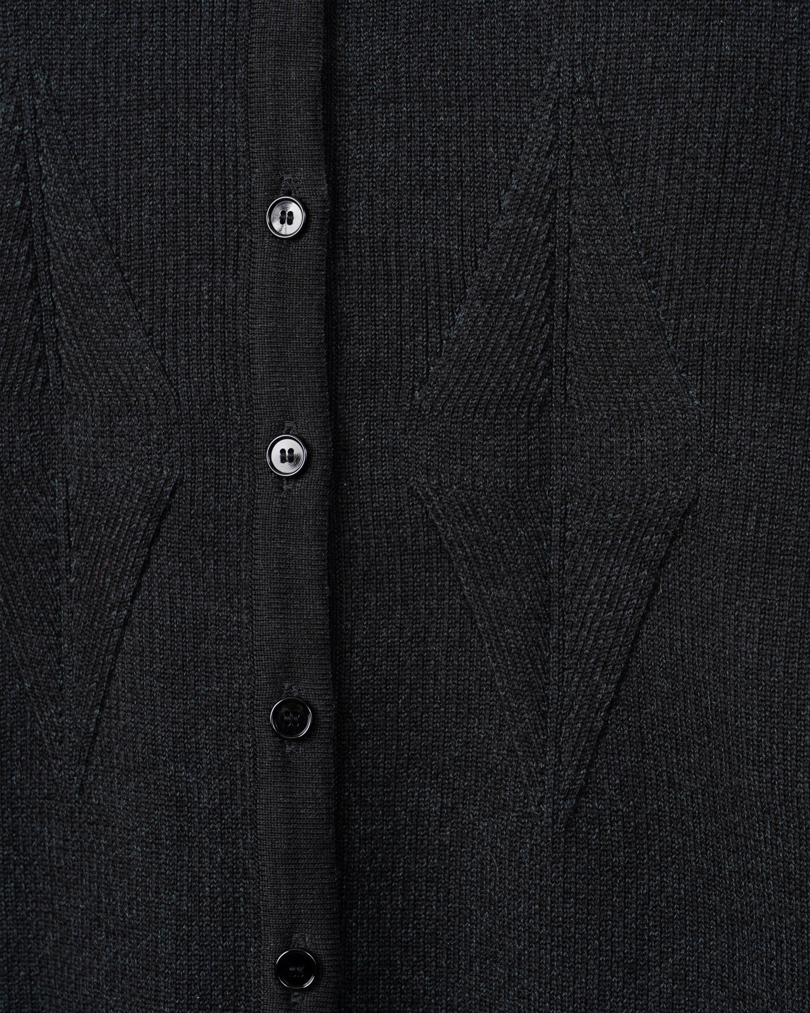 SMOOTH TENCEL WOOL KNIT DIA PATTERN SHIRTS [BLACK]