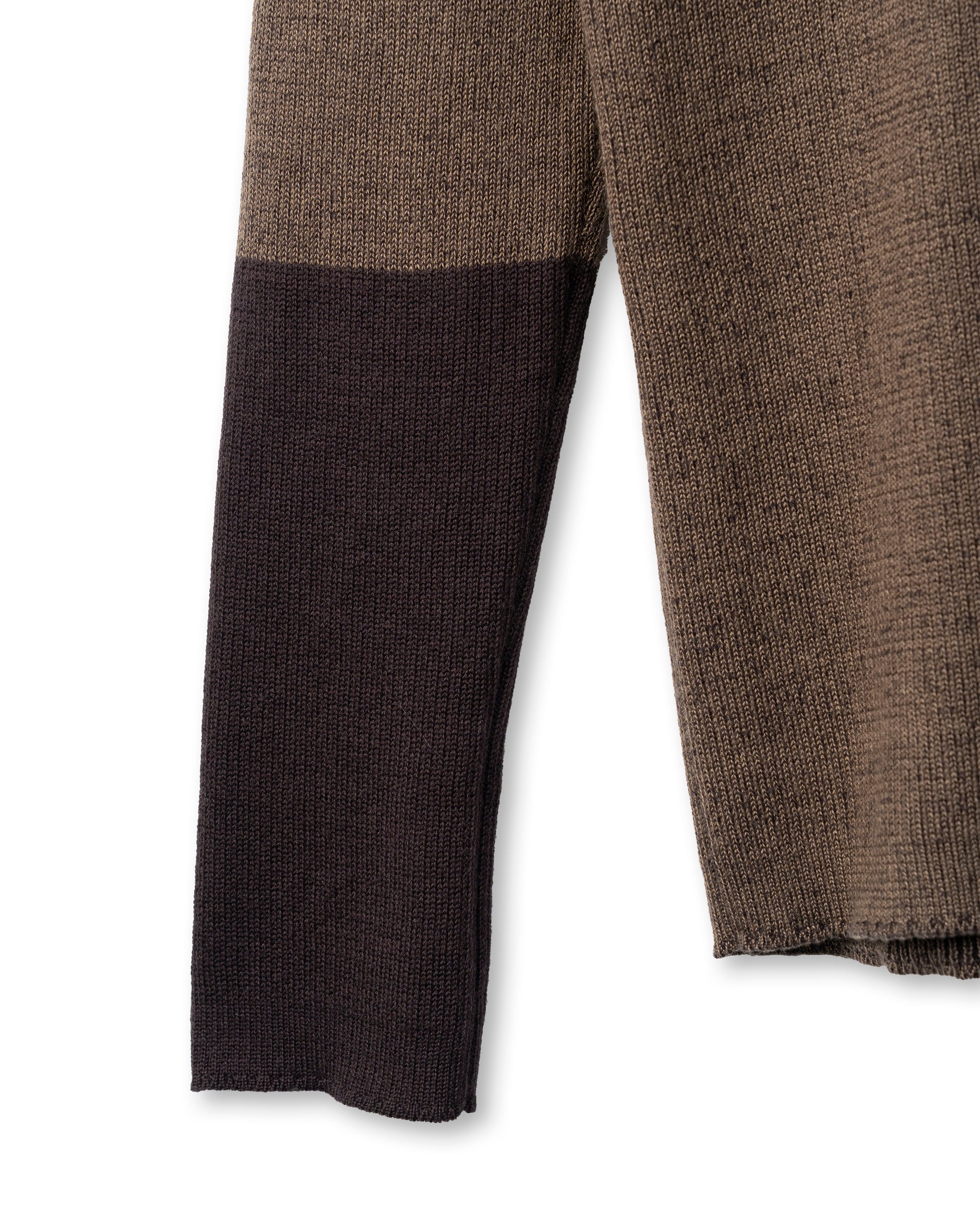 SMOOTH TENCEL WOOL KNIT DIA PATTERN SHIRTS [BROWN]