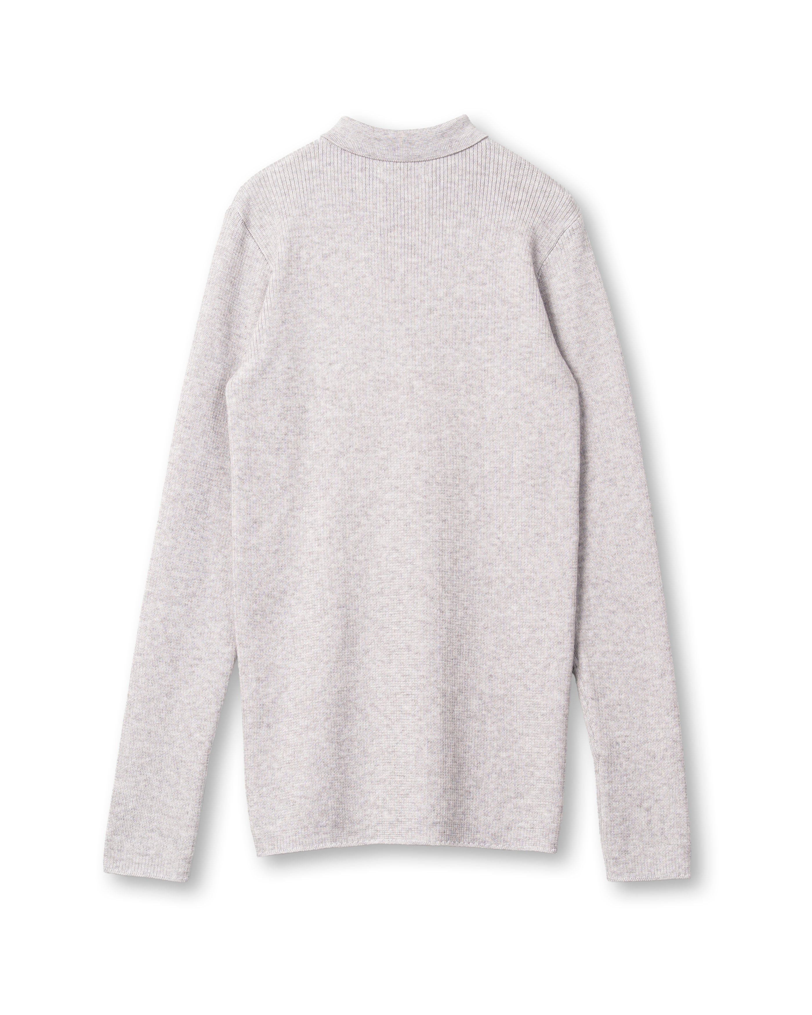 SMOOTH TENCEL WOOL KNIT DIA PATTERN SHIRTS [GRAY]