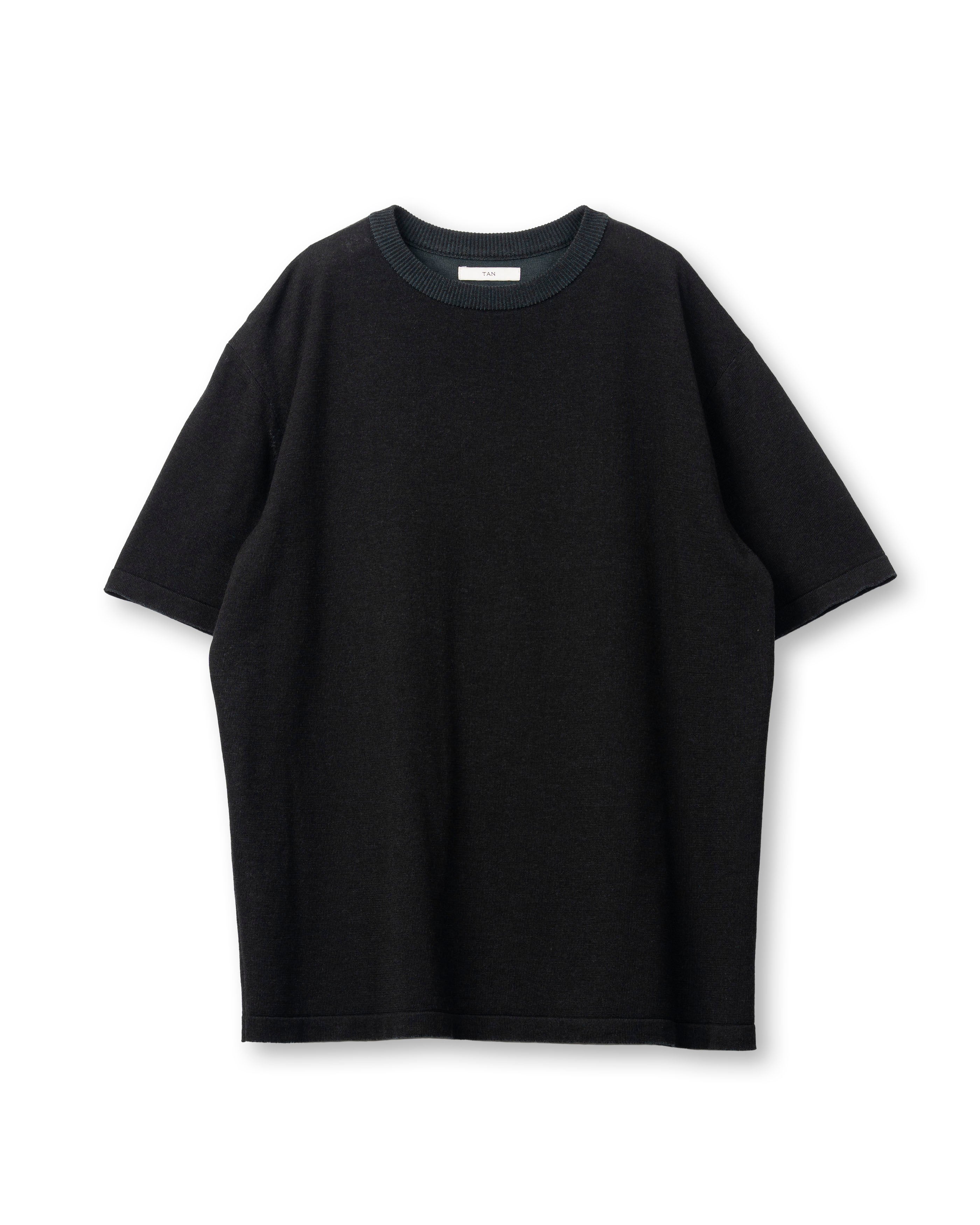 SMOOTH TENCEL WOOL KNIT TEE [BLACK]