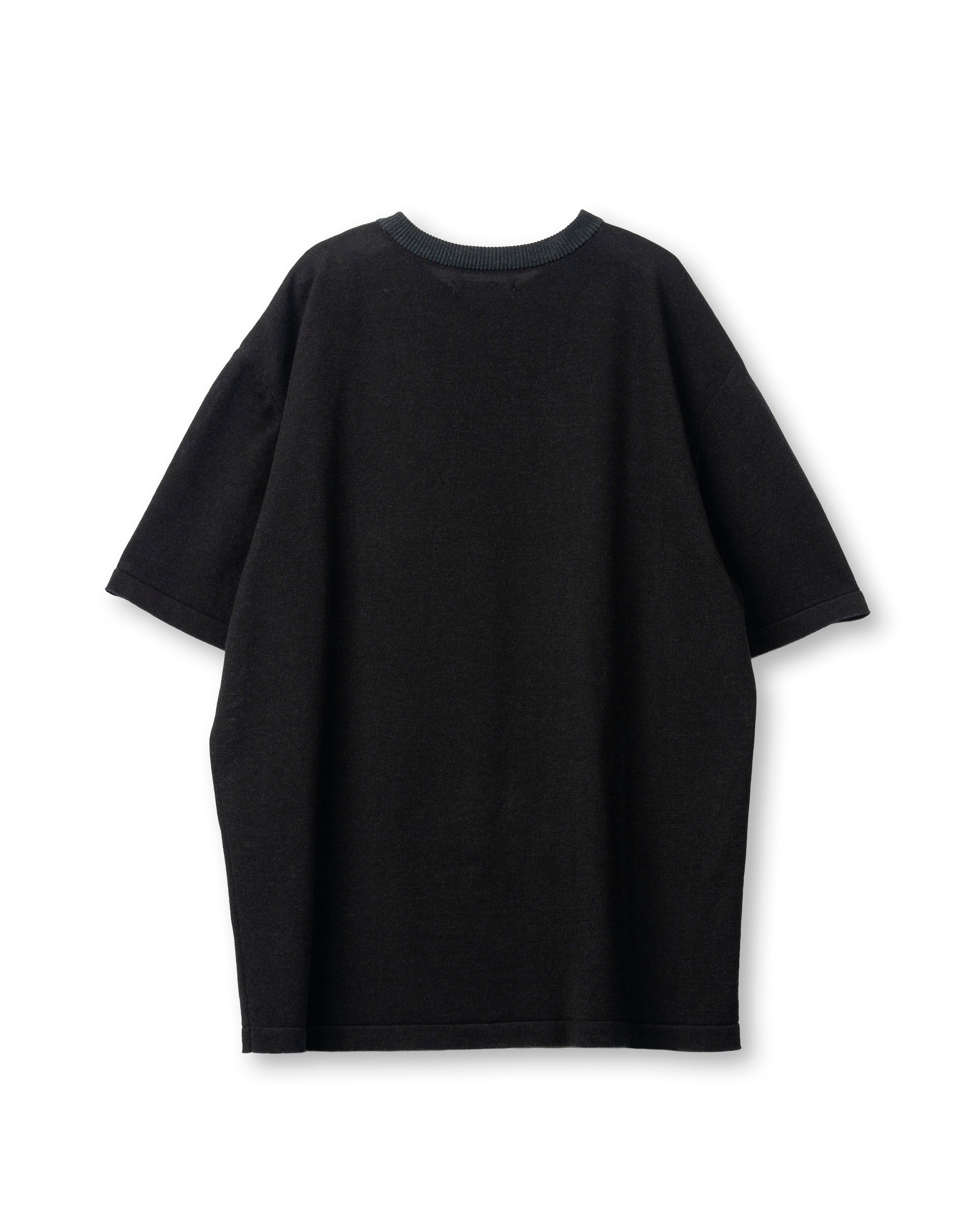SMOOTH TENCEL WOOL KNIT TEE [BLACK]