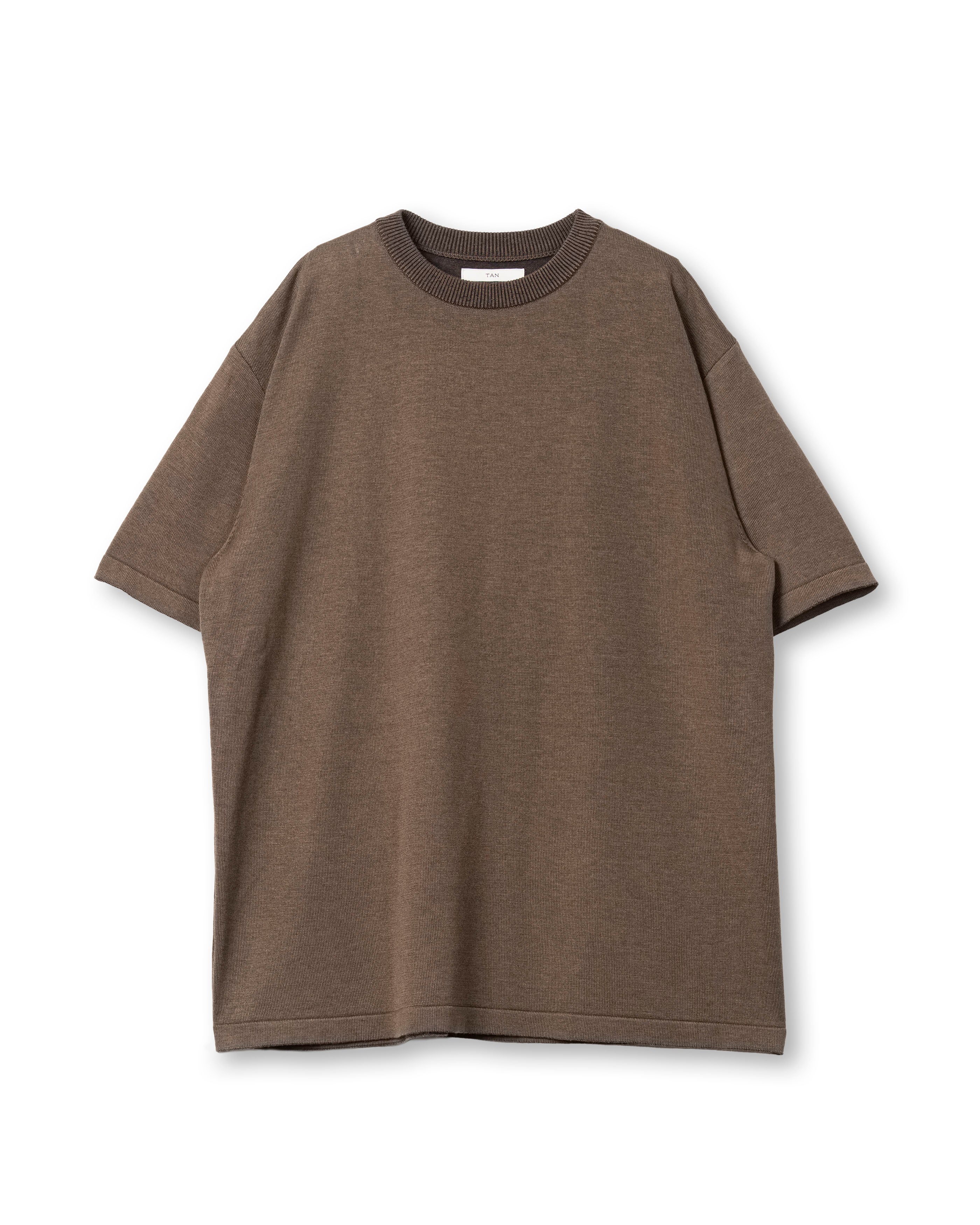 SMOOTH TENCEL WOOL KNIT TEE [BROWN]