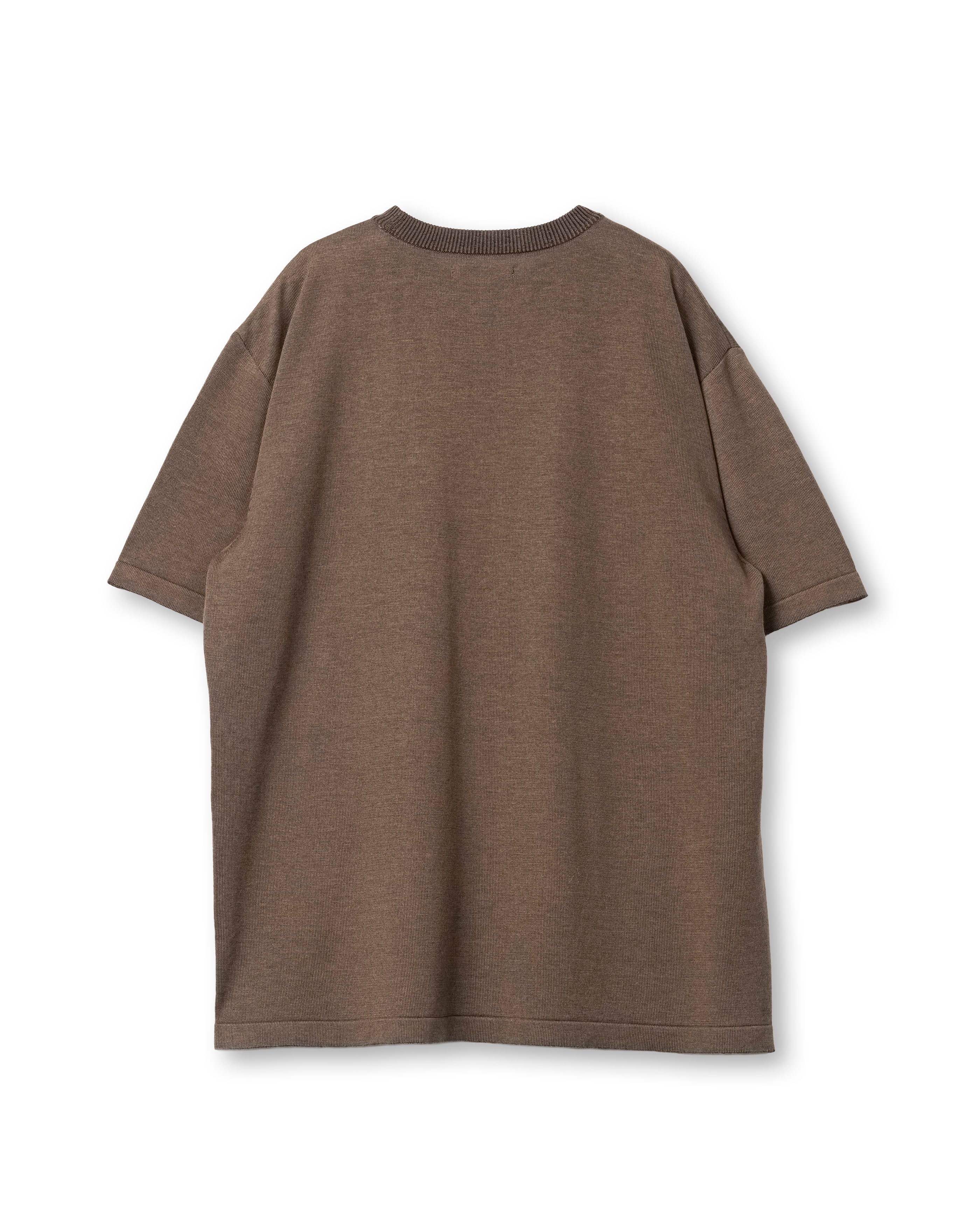 SMOOTH TENCEL WOOL KNIT TEE [BROWN]