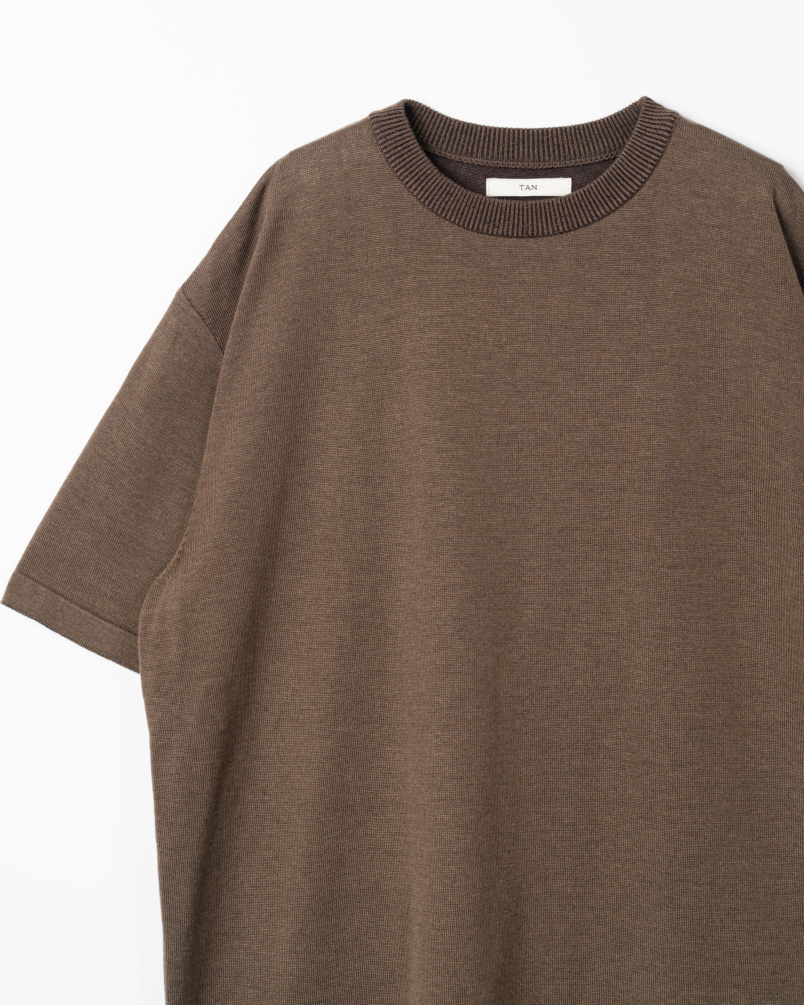 SMOOTH TENCEL WOOL KNIT TEE [BROWN]