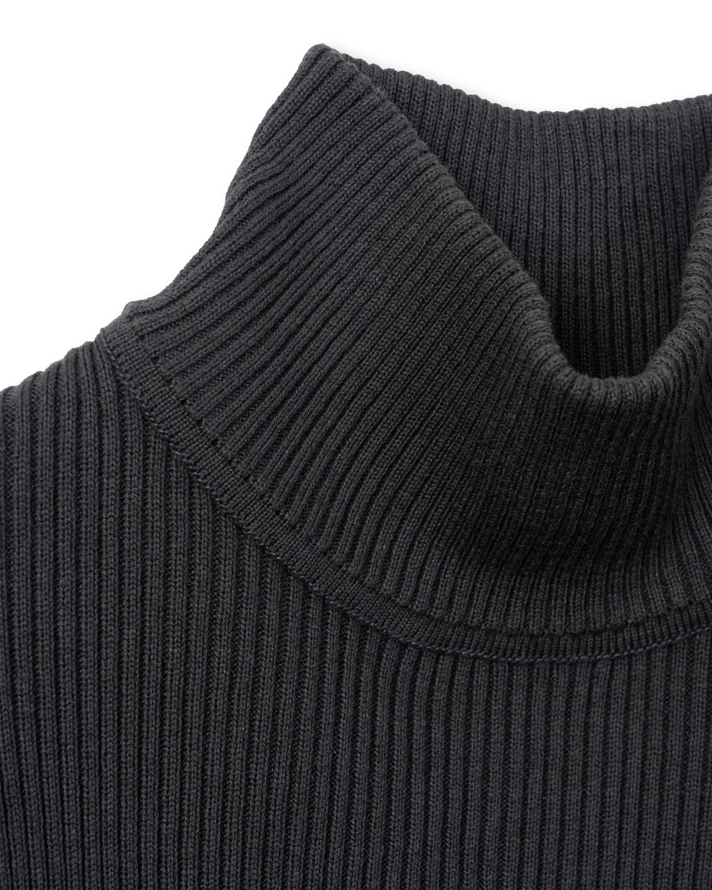 RIBBED TURTLE TOP [GRAY]