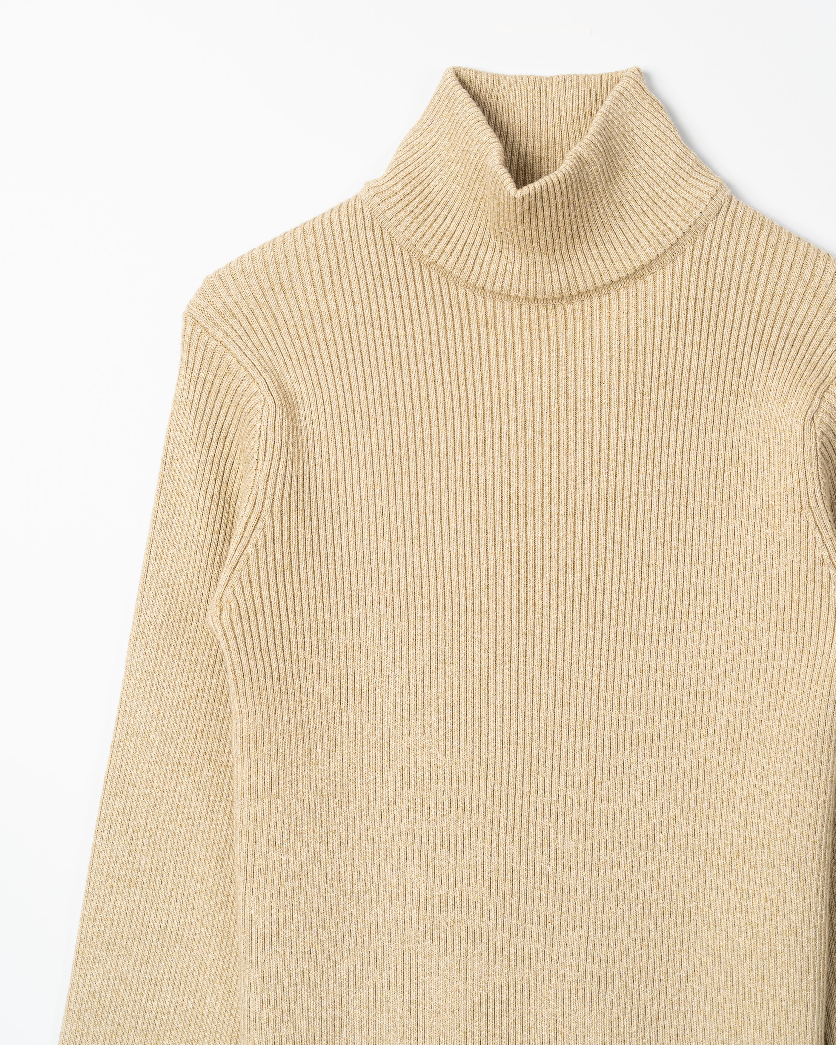 RIBBED TURTLE TOP [BEIGE]
