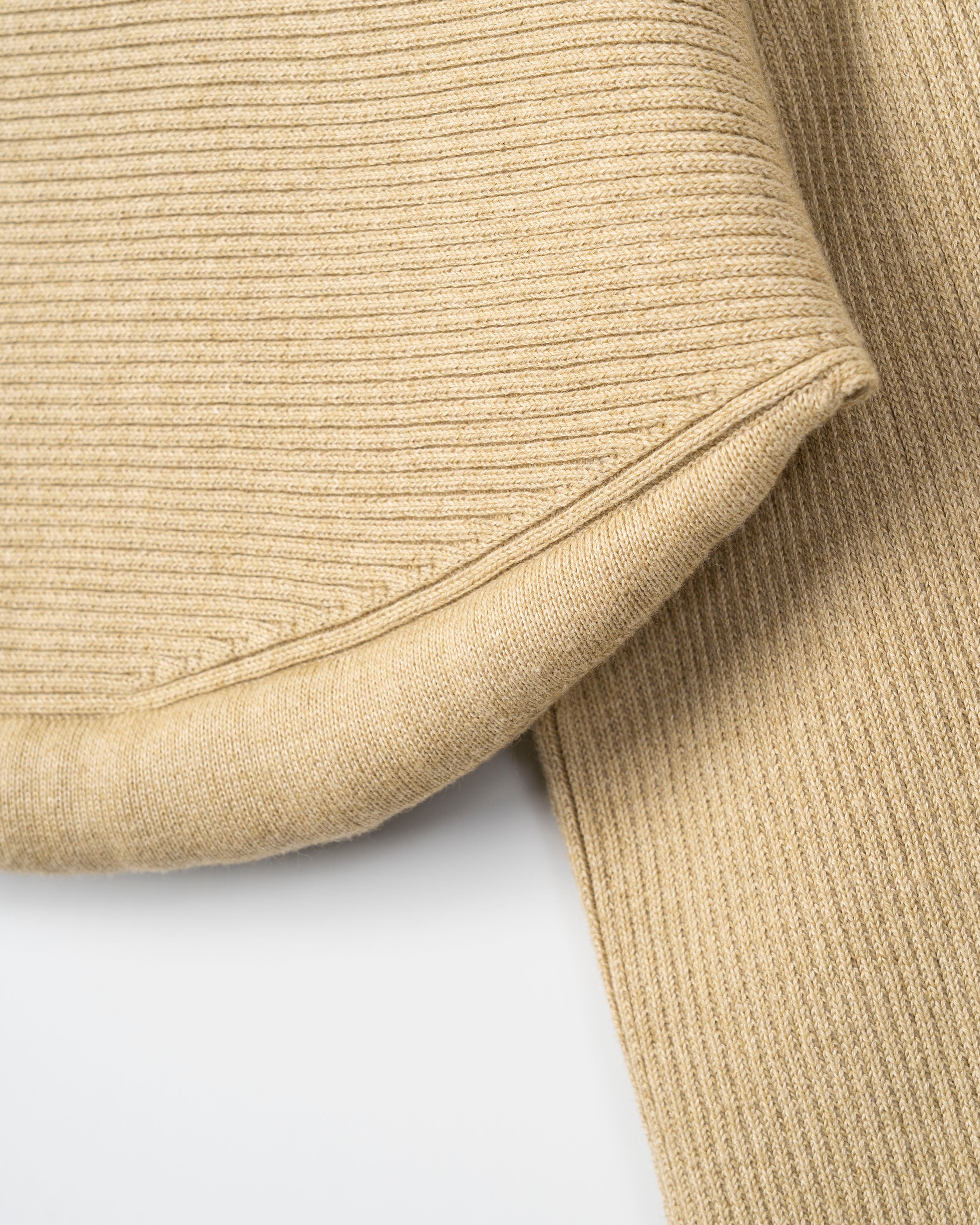PADDED HEM KNIT SLEEVES [BEIGE]