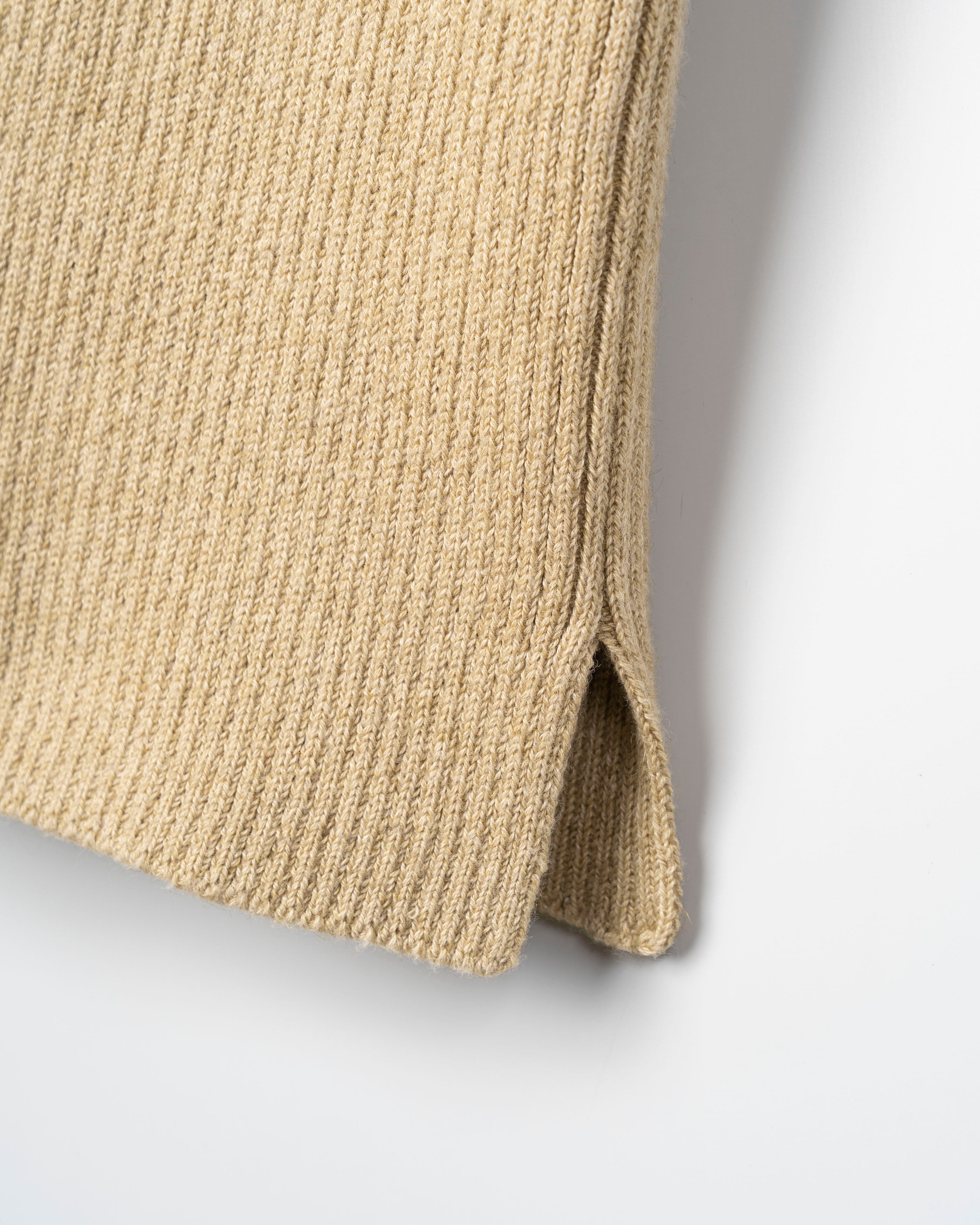 PADDED HEM KNIT SLEEVES [BEIGE]
