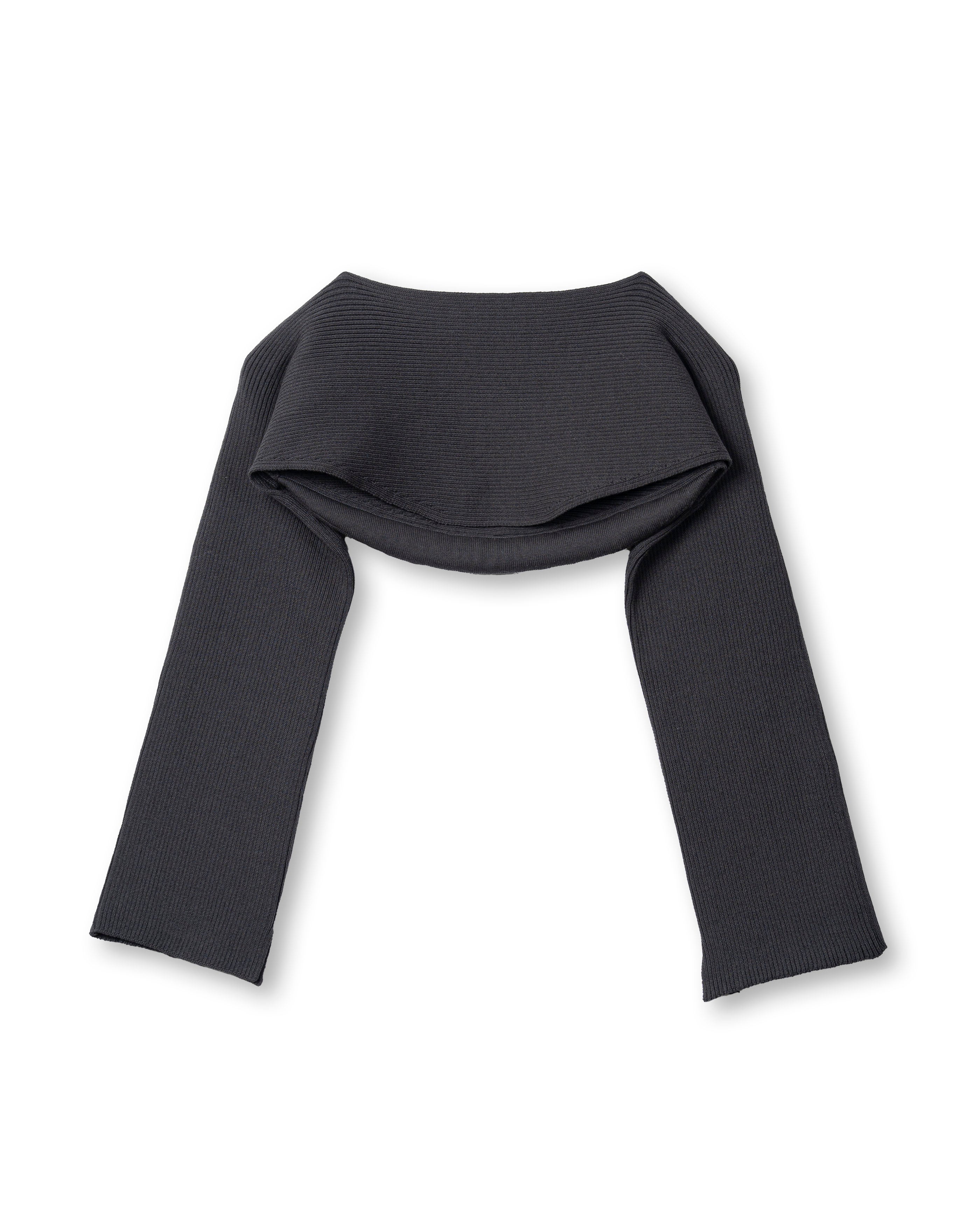 PADDED HEM KNIT SLEEVES [GRAY]