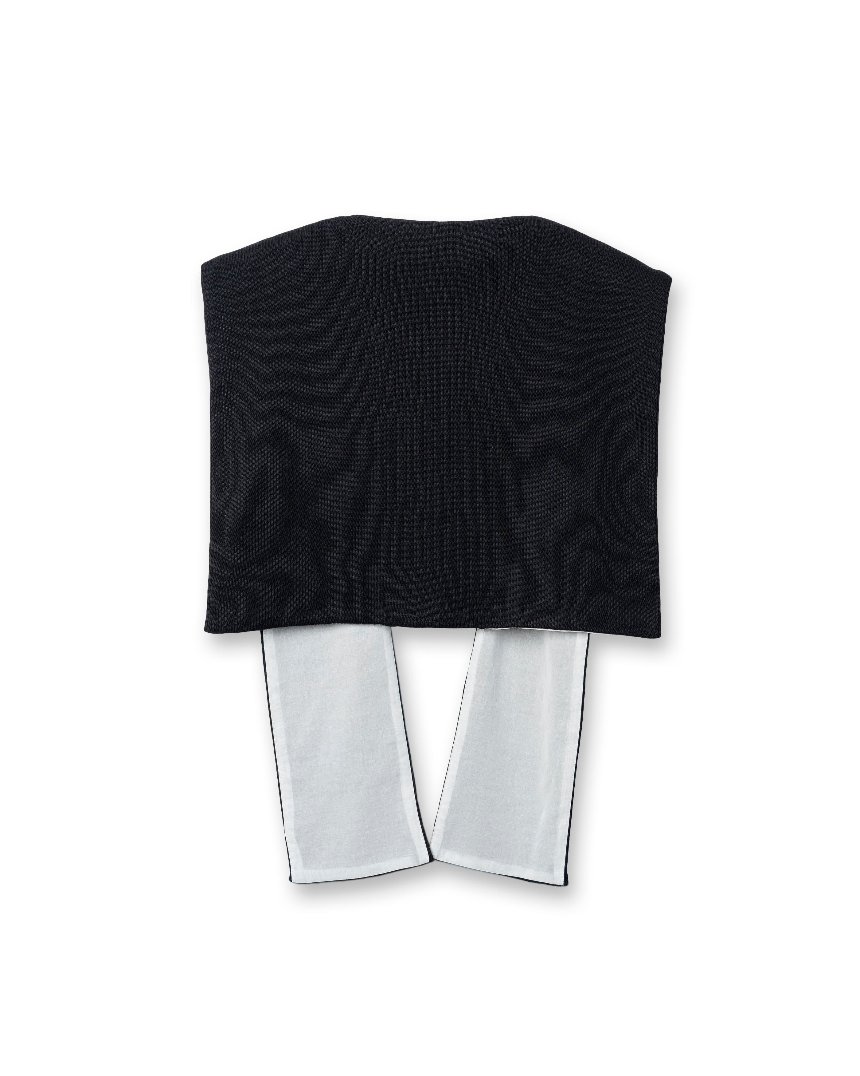SAILOR COLLAR V/NECK CARDIGAN [BLACK]