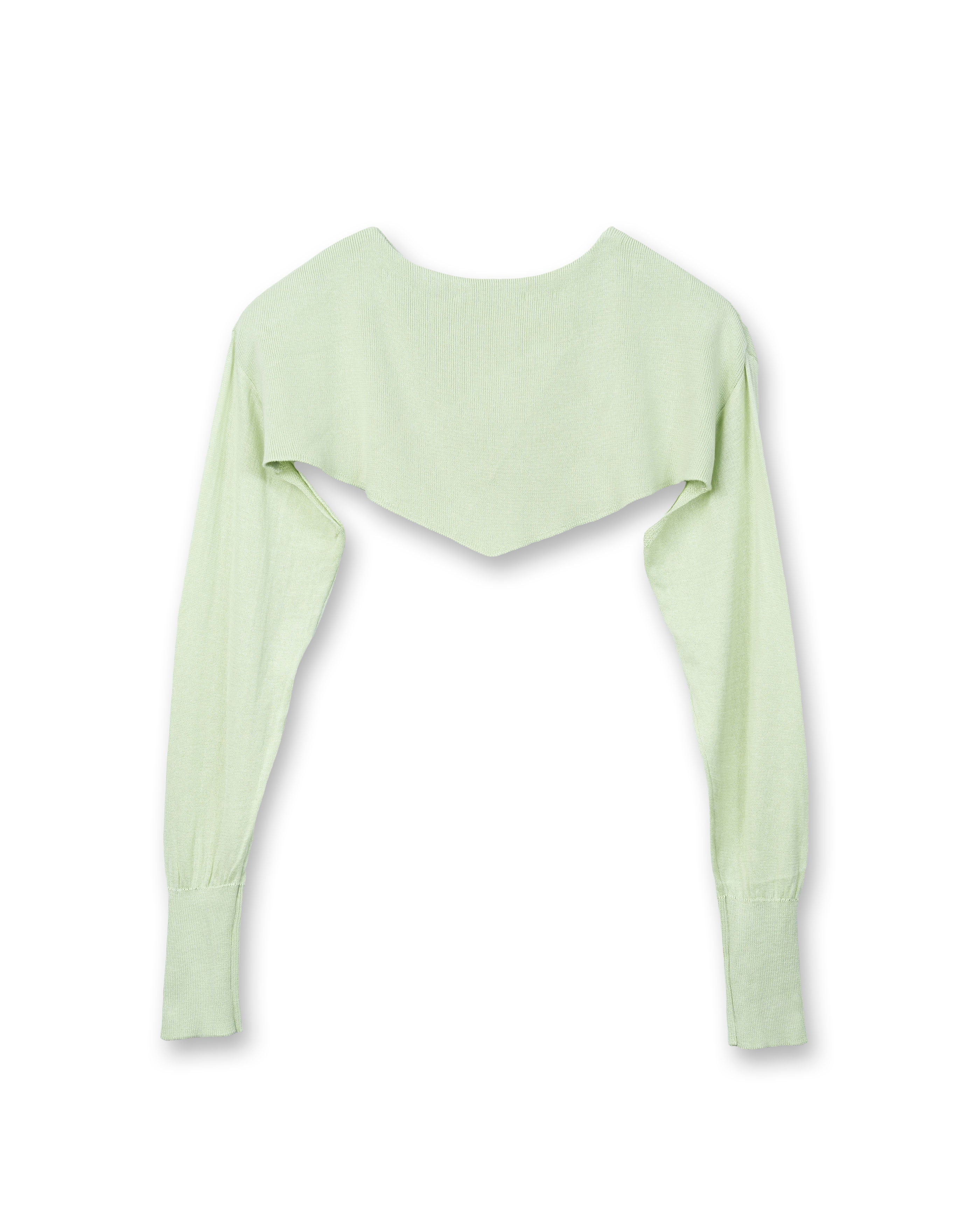 SILK MIX V/HEM SHORT TOPS [MINT]