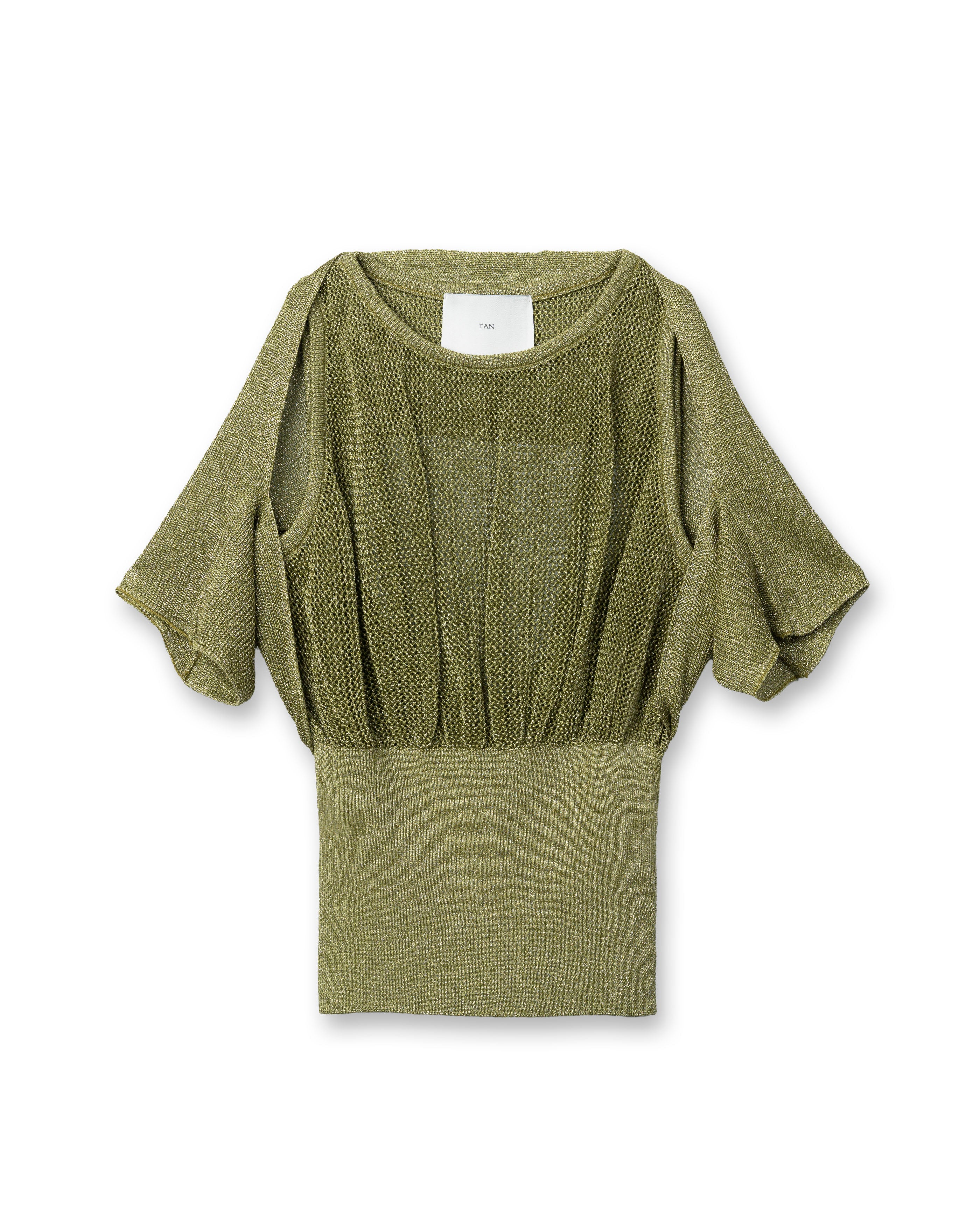 SHINY 2PIECES TOPS [OLIVE GREEN]