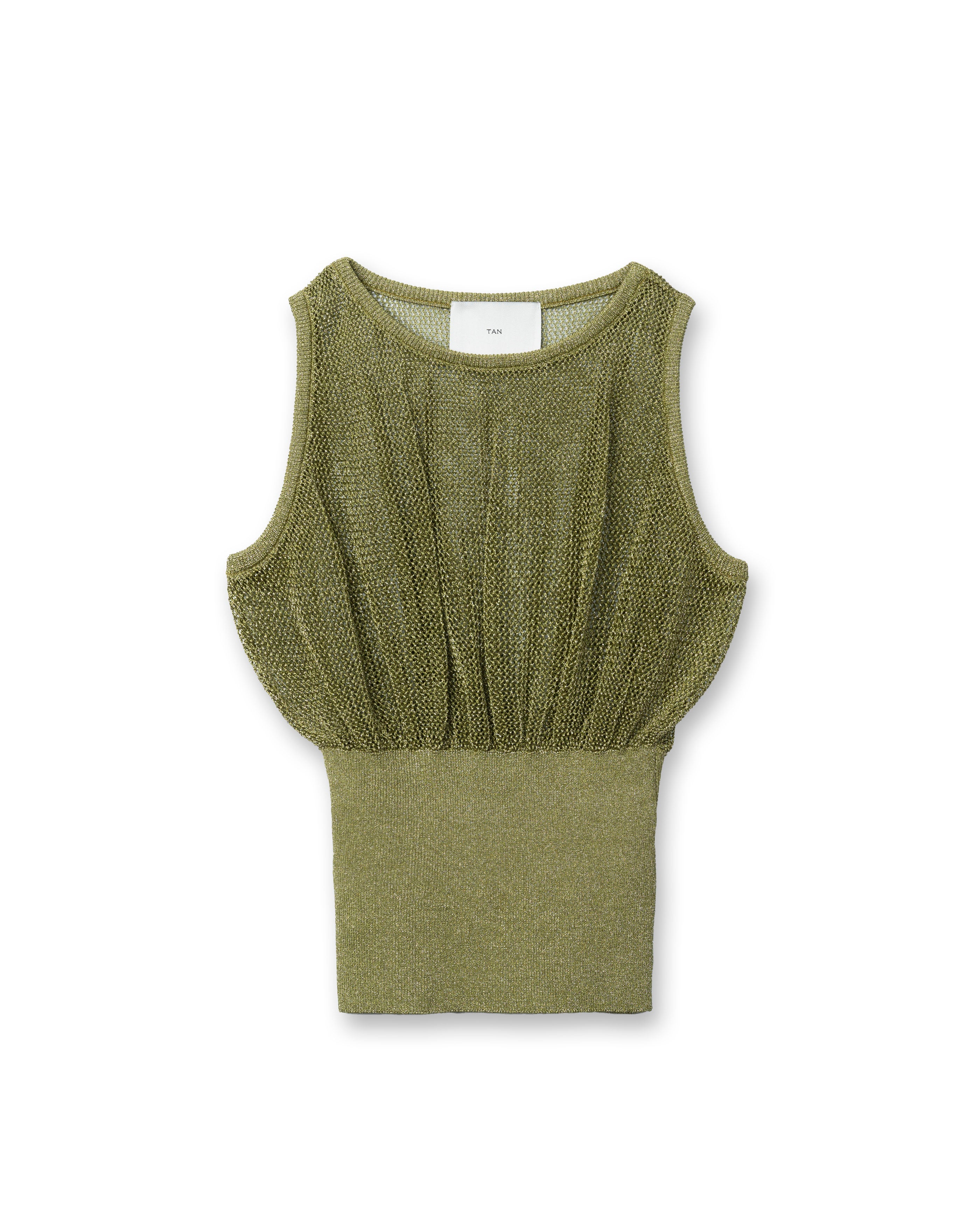 SHINY 2PIECES TOPS [OLIVE GREEN]