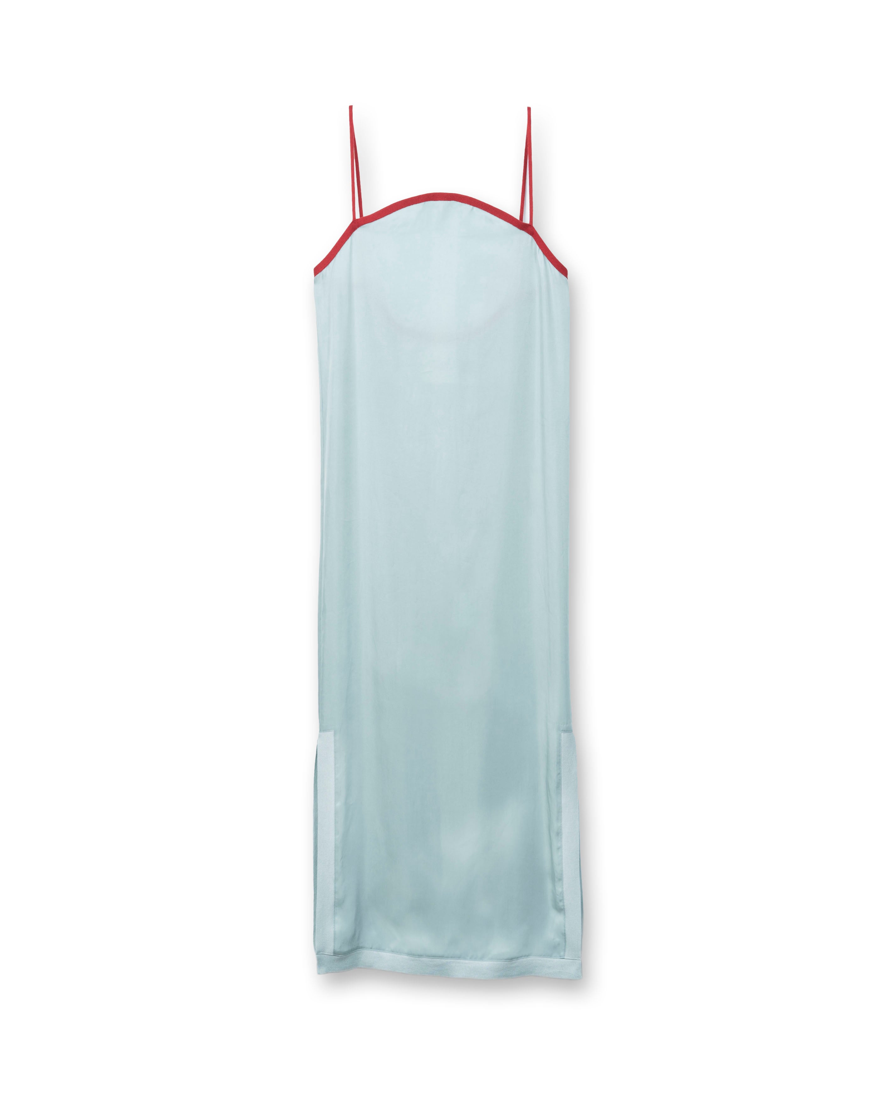 SUEDE LIKE BACK RIB DRESS [SMOKEY BLUE]