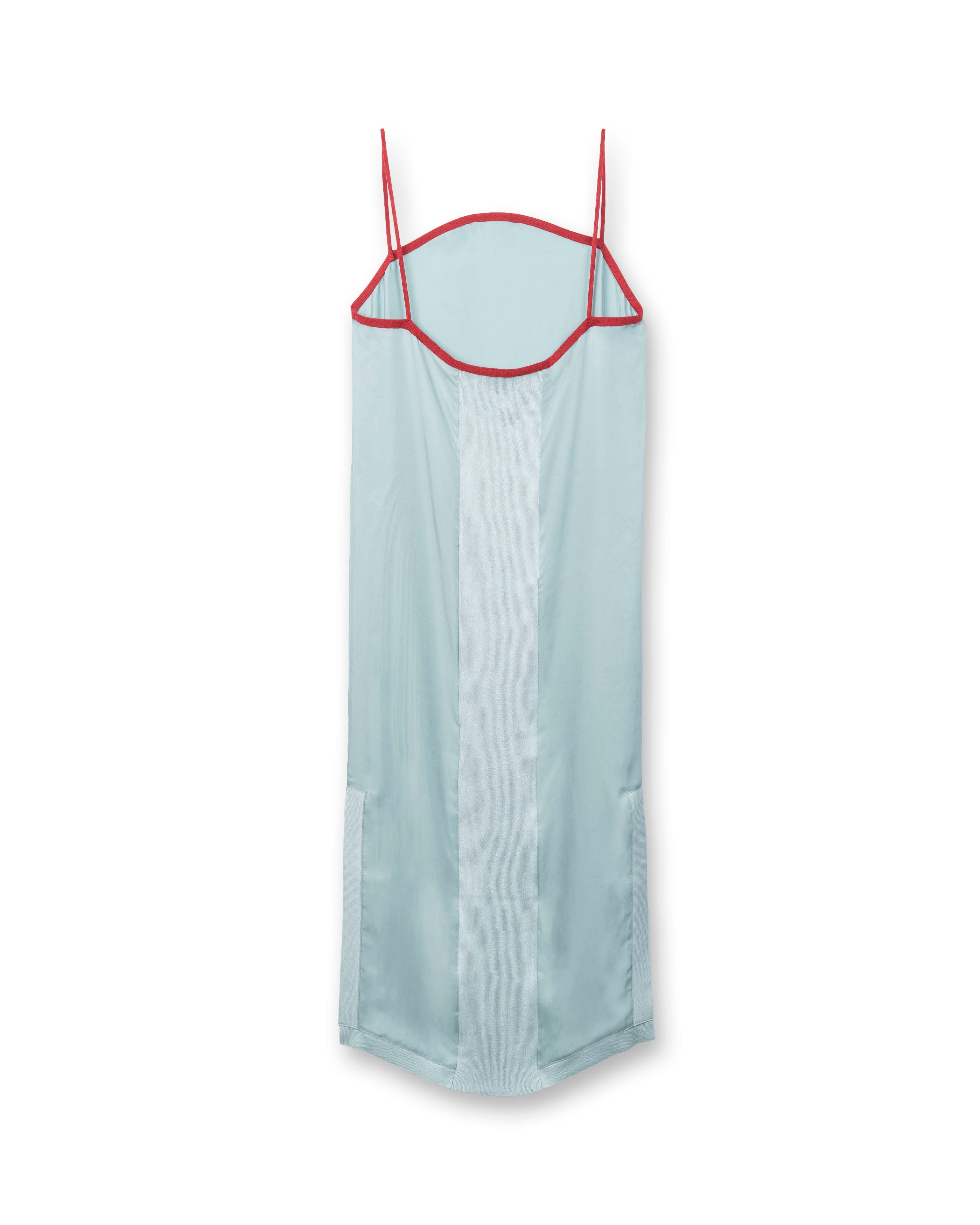 SUEDE LIKE BACK RIB DRESS [SMOKEY BLUE]
