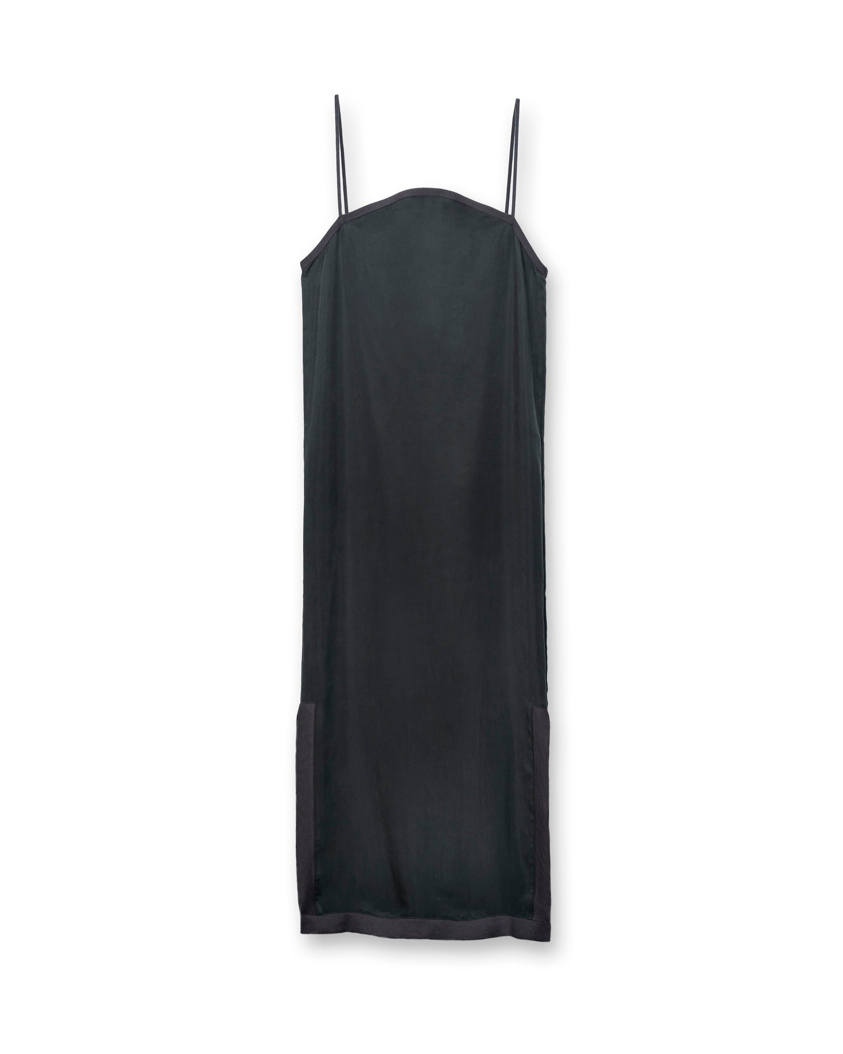 SUEDE LIKE BACK RIB DRESS [GRAY]