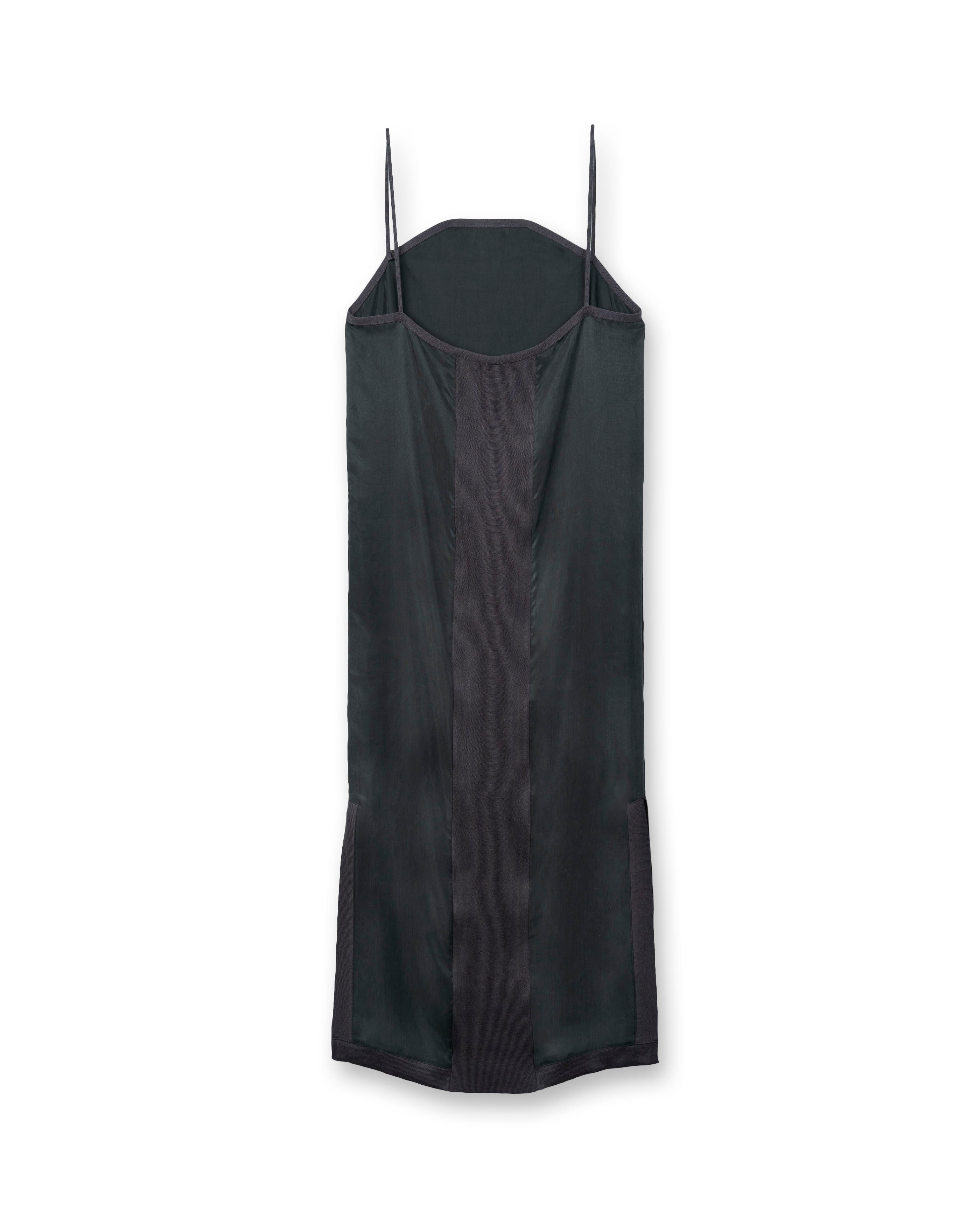 SUEDE LIKE BACK RIB DRESS [GRAY]