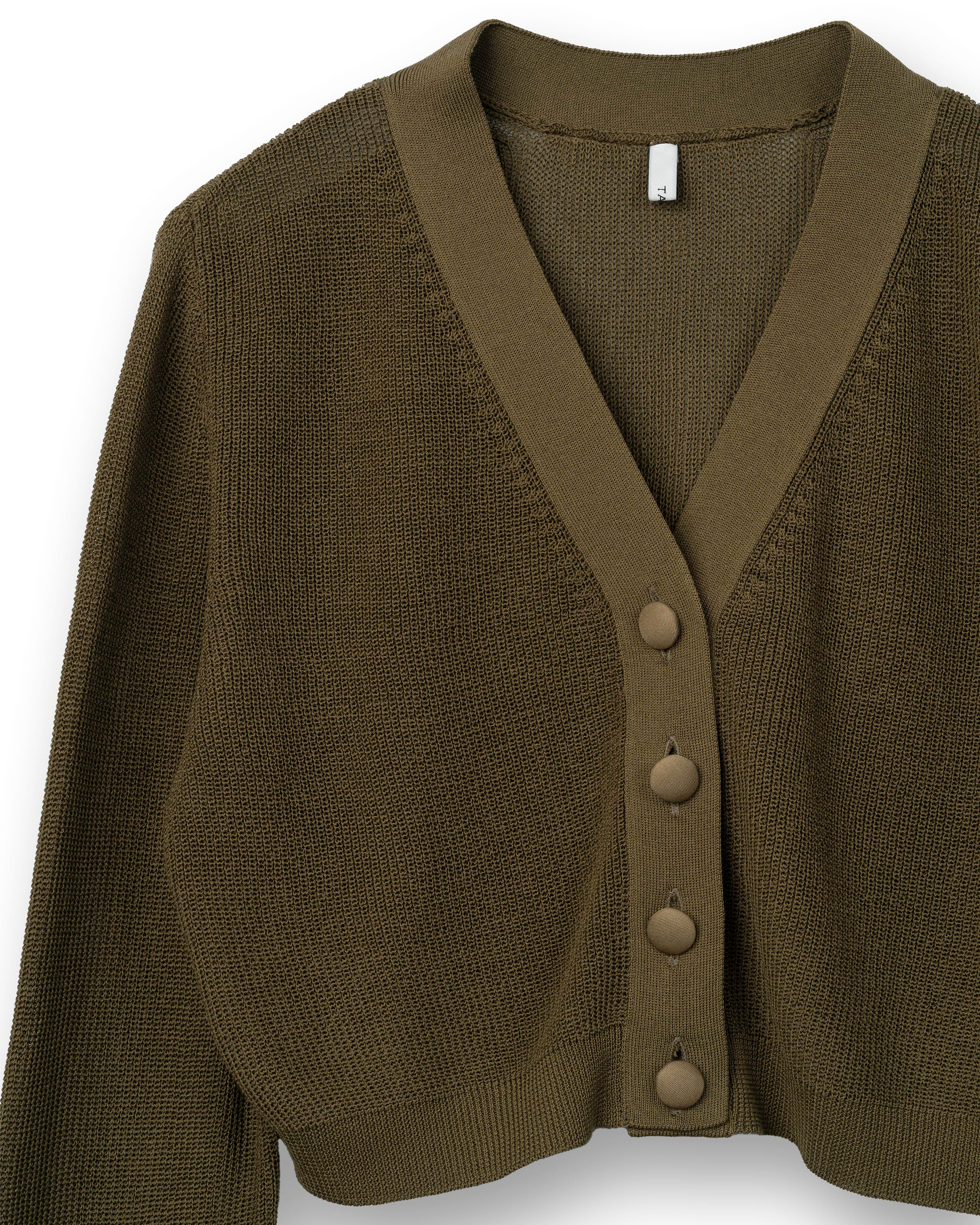 V/NECK CARDIGAN [KHAKI]