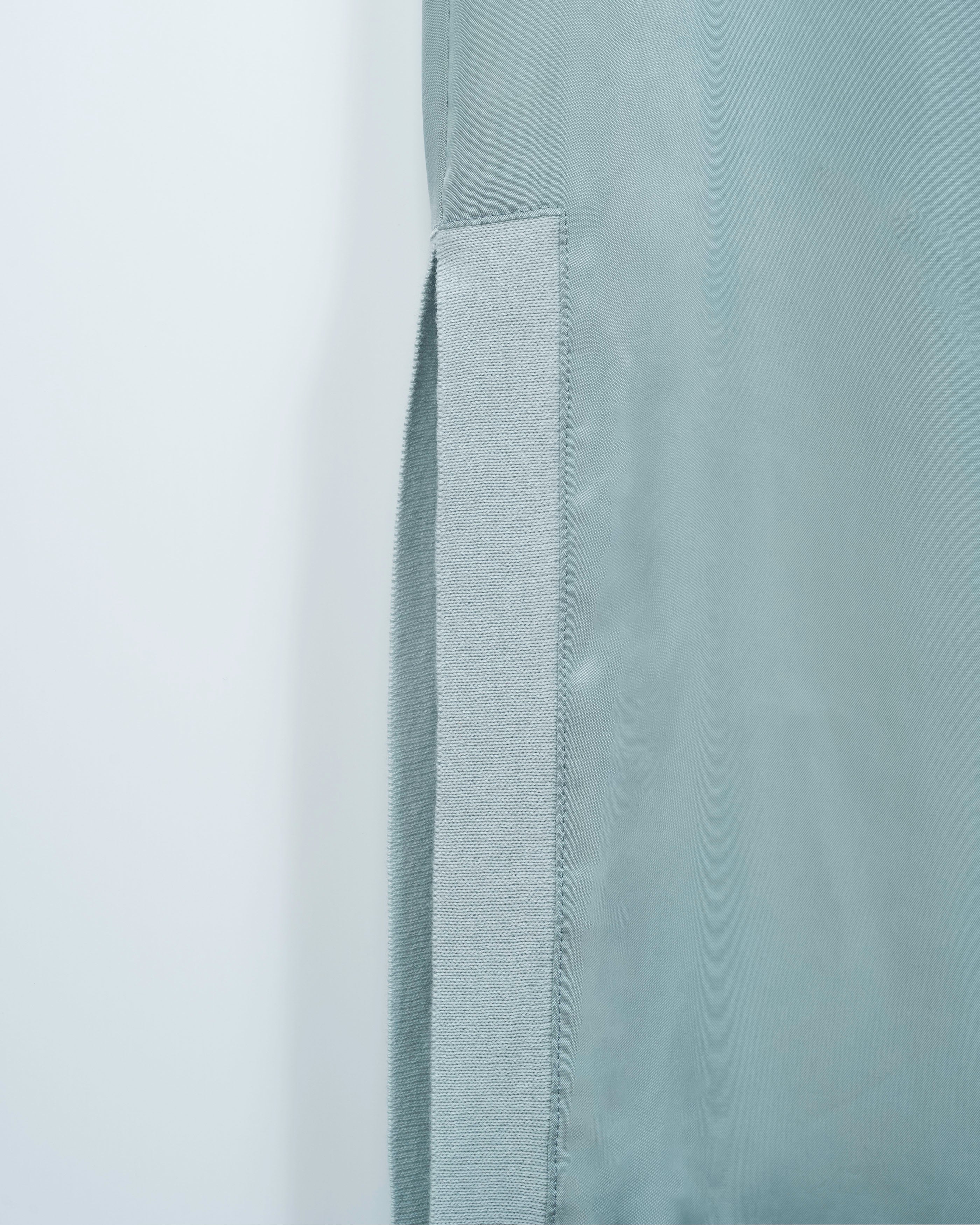 SUEDE LIKE BACK RIB DRESS [SMOKEY BLUE]