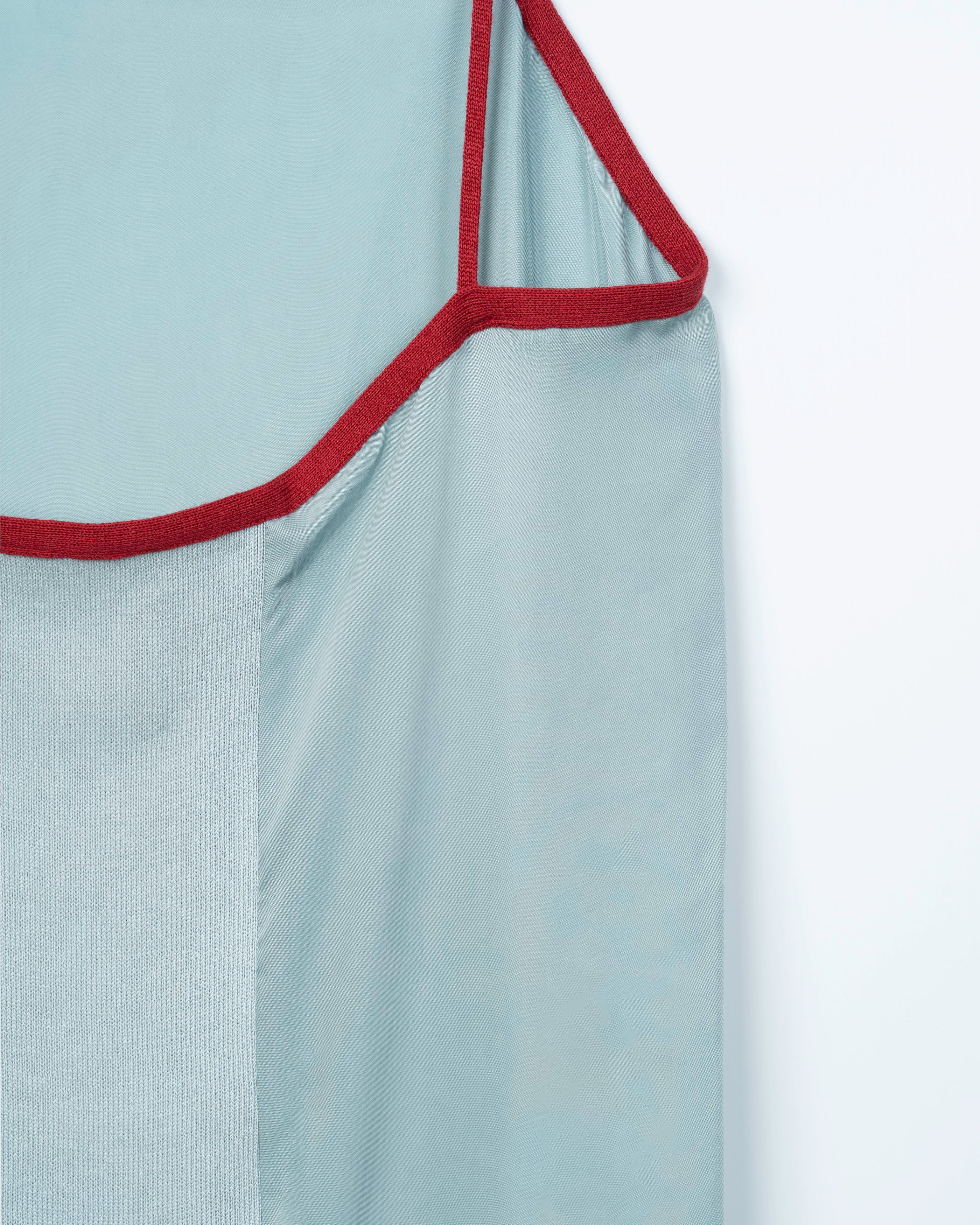 SUEDE LIKE BACK RIB DRESS [SMOKEY BLUE]