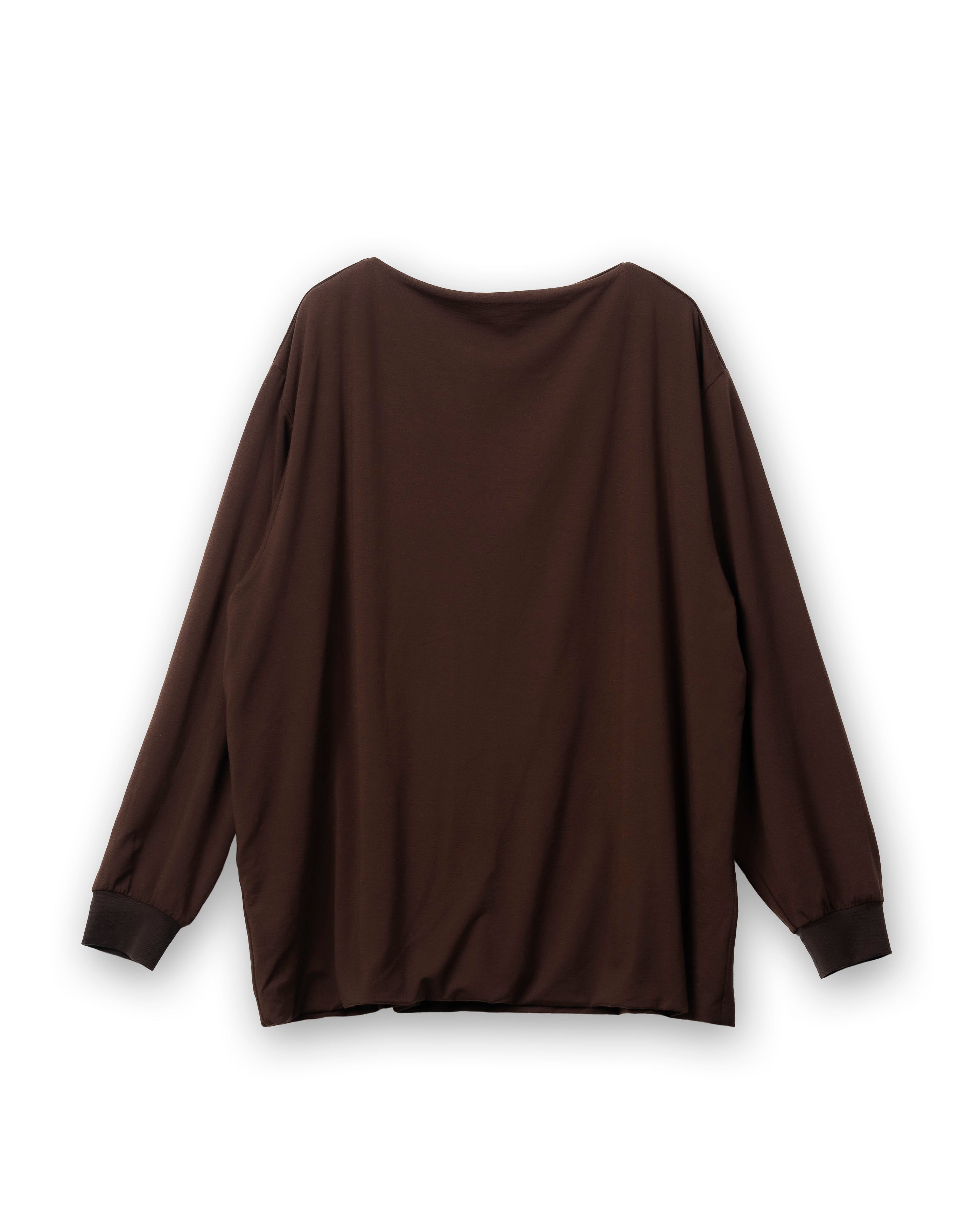 SMOOTH JERSEY DOUBLE LONG TEE [BROWN]
