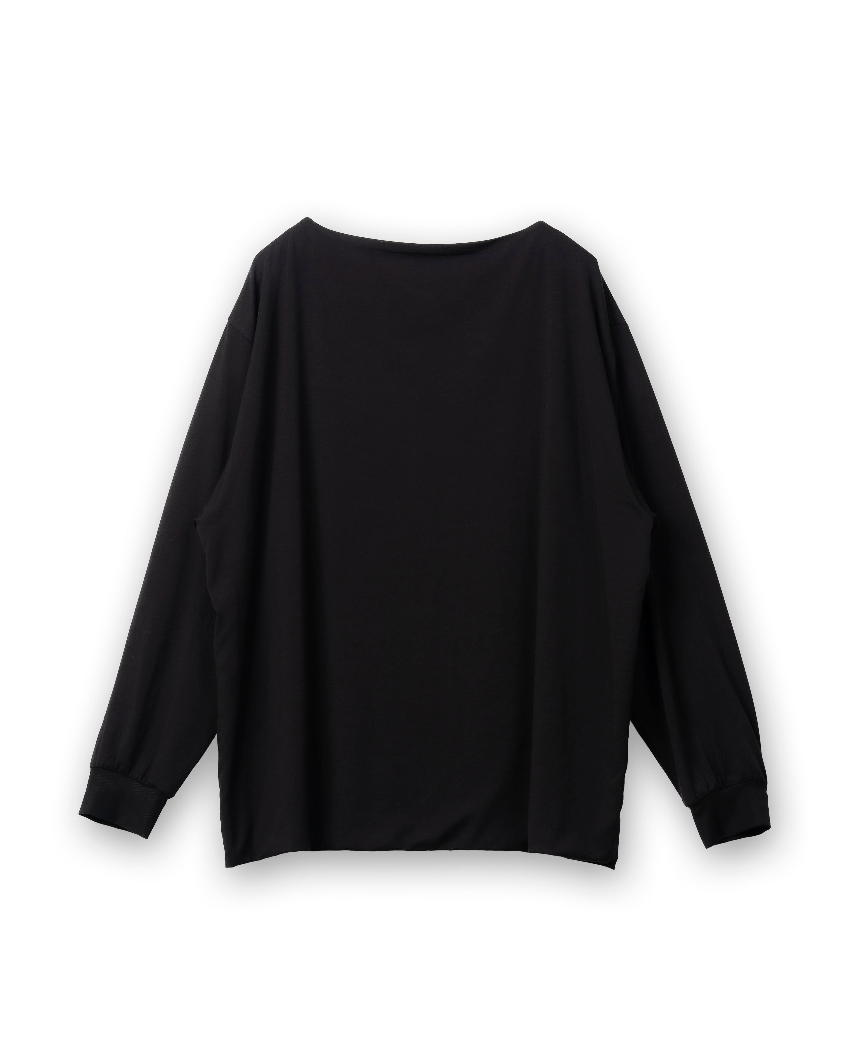 SMOOTH JERSEY DOUBLE LONG TEE [BLACK]