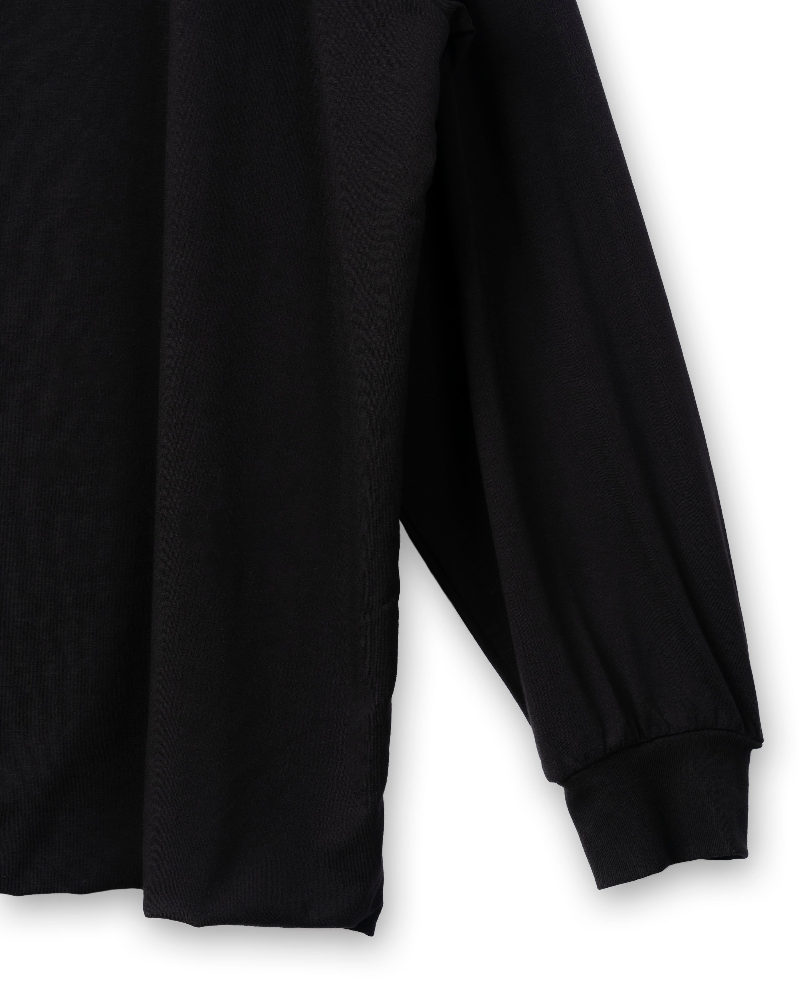SMOOTH JERSEY DOUBLE LONG TEE [BLACK]