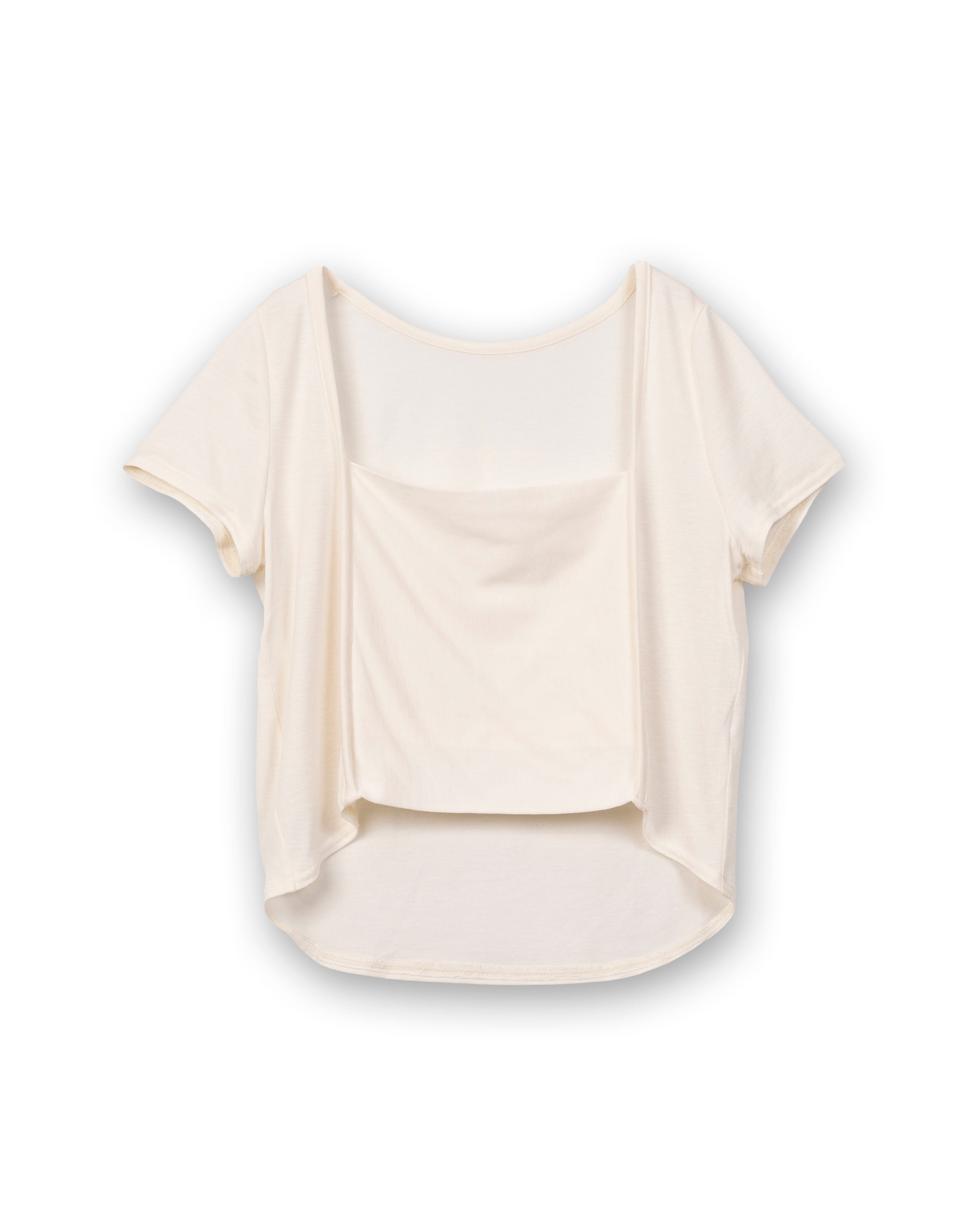 BANDEAU FRONT-BACK SMOOTH JERSEY TEE [OFF WHITE]