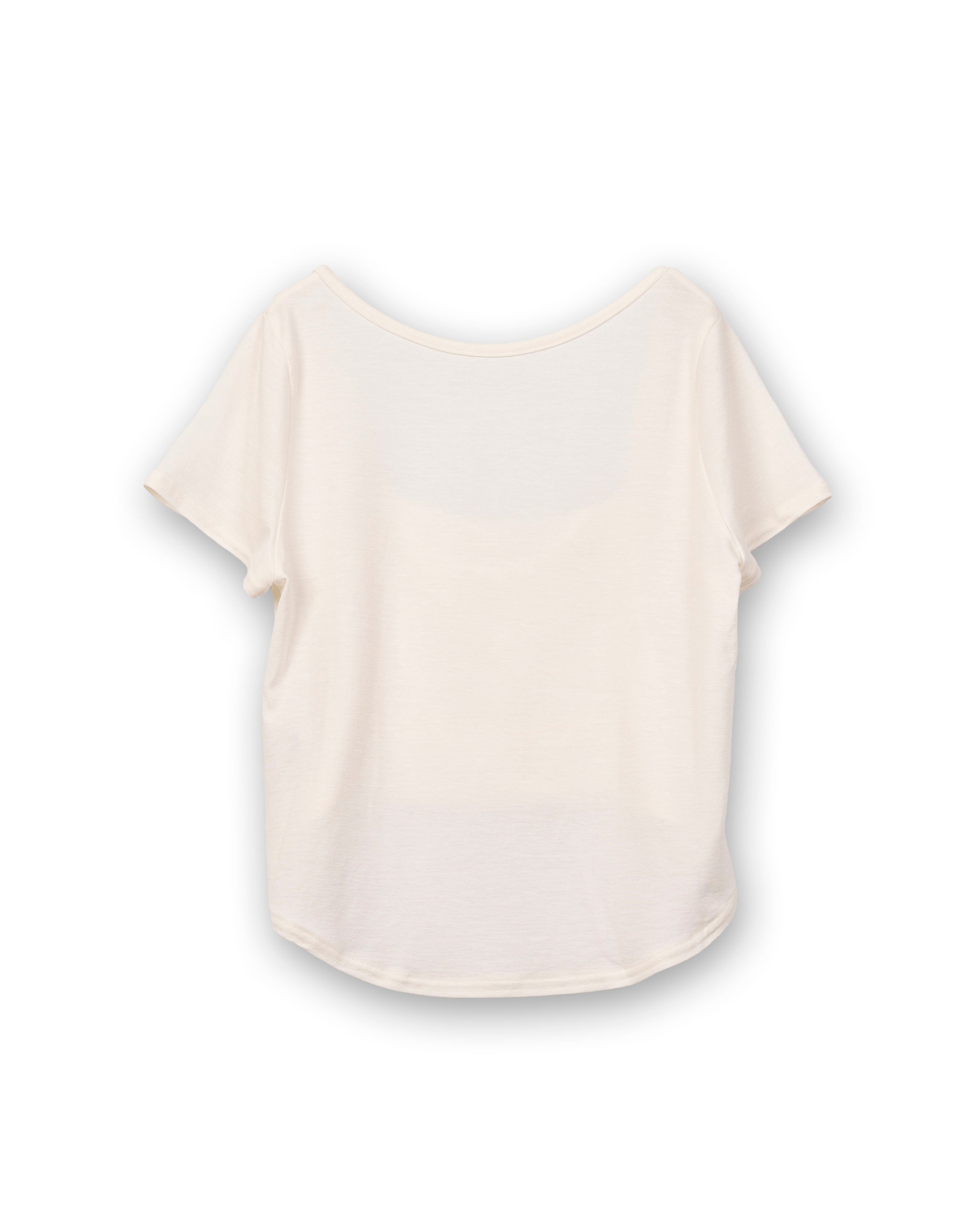 BANDEAU FRONT-BACK SMOOTH JERSEY TEE [OFF WHITE]