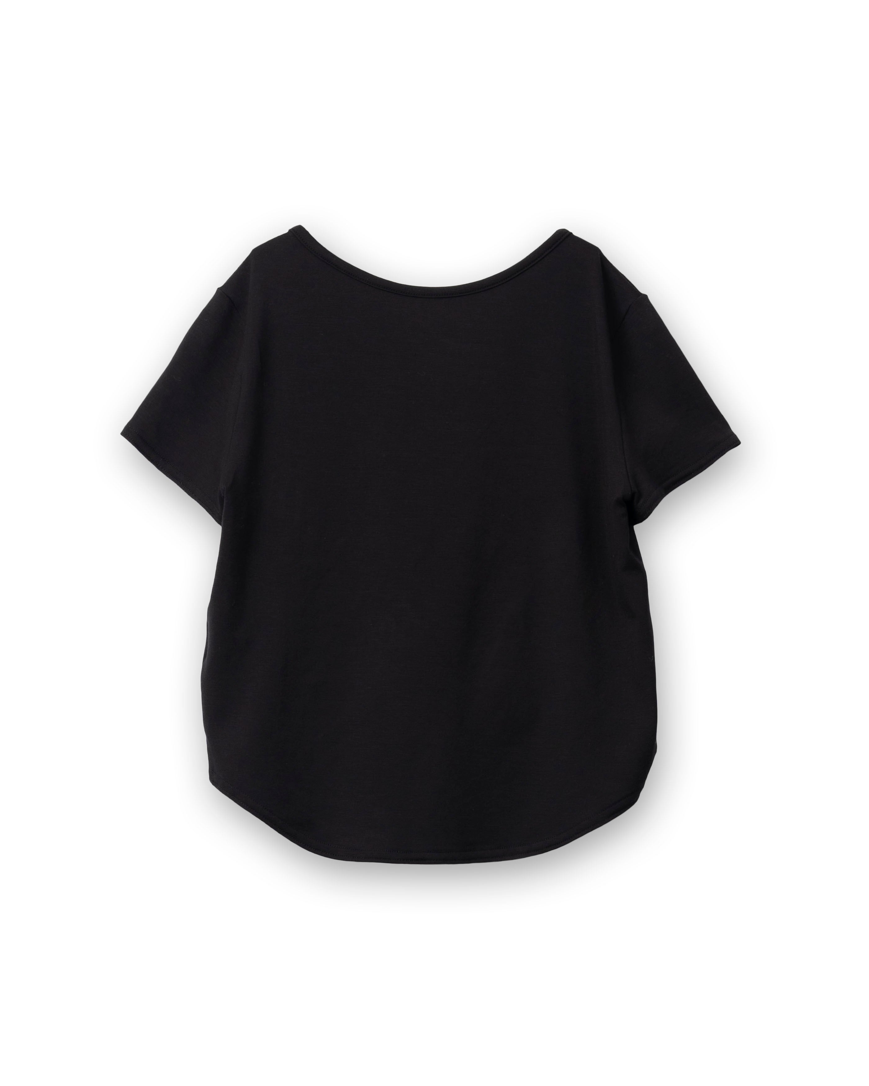 BANDEAU FRONT-BACK SMOOTH JERSEY TEE [BLACK]