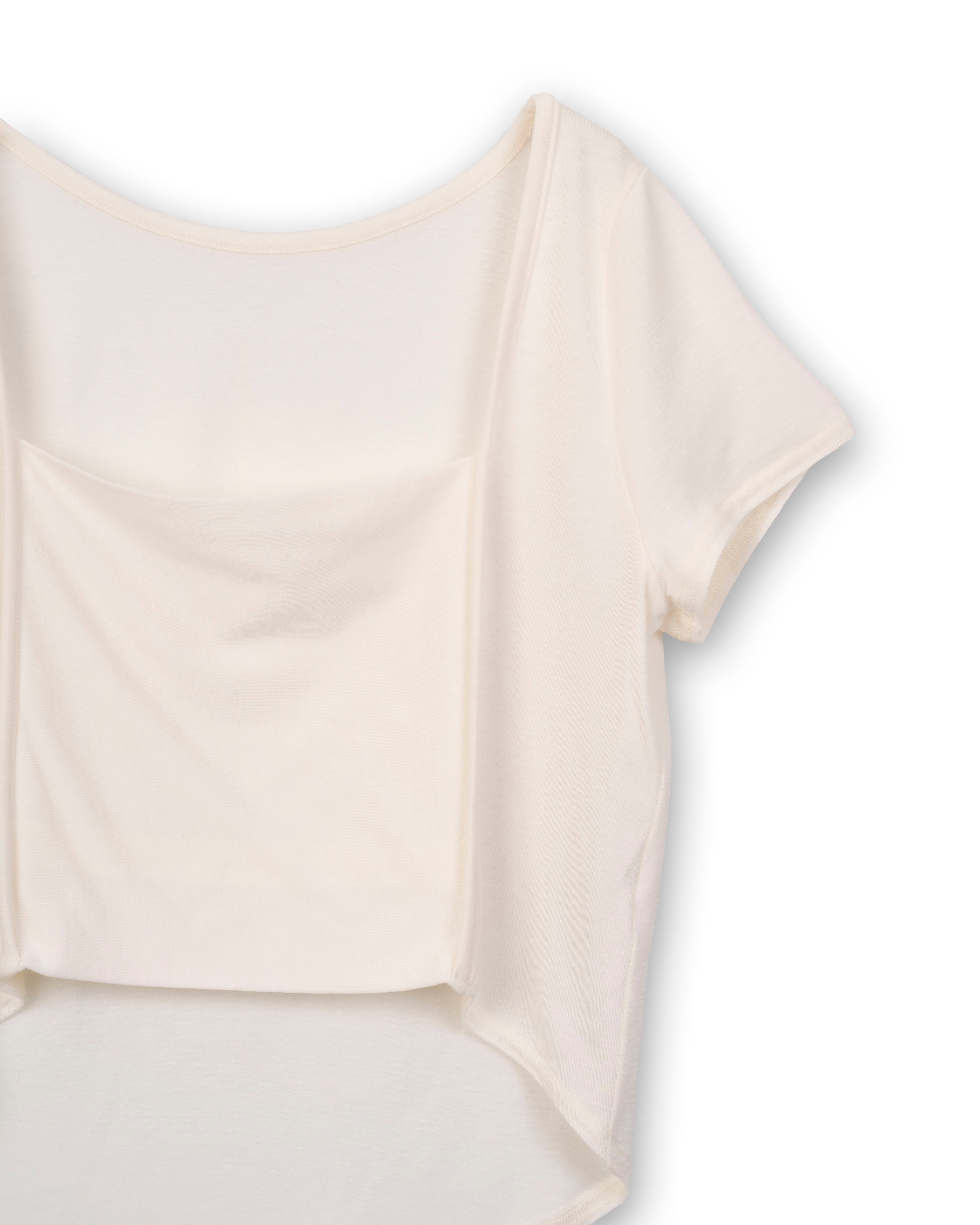 BANDEAU FRONT-BACK SMOOTH JERSEY TEE [OFF WHITE]