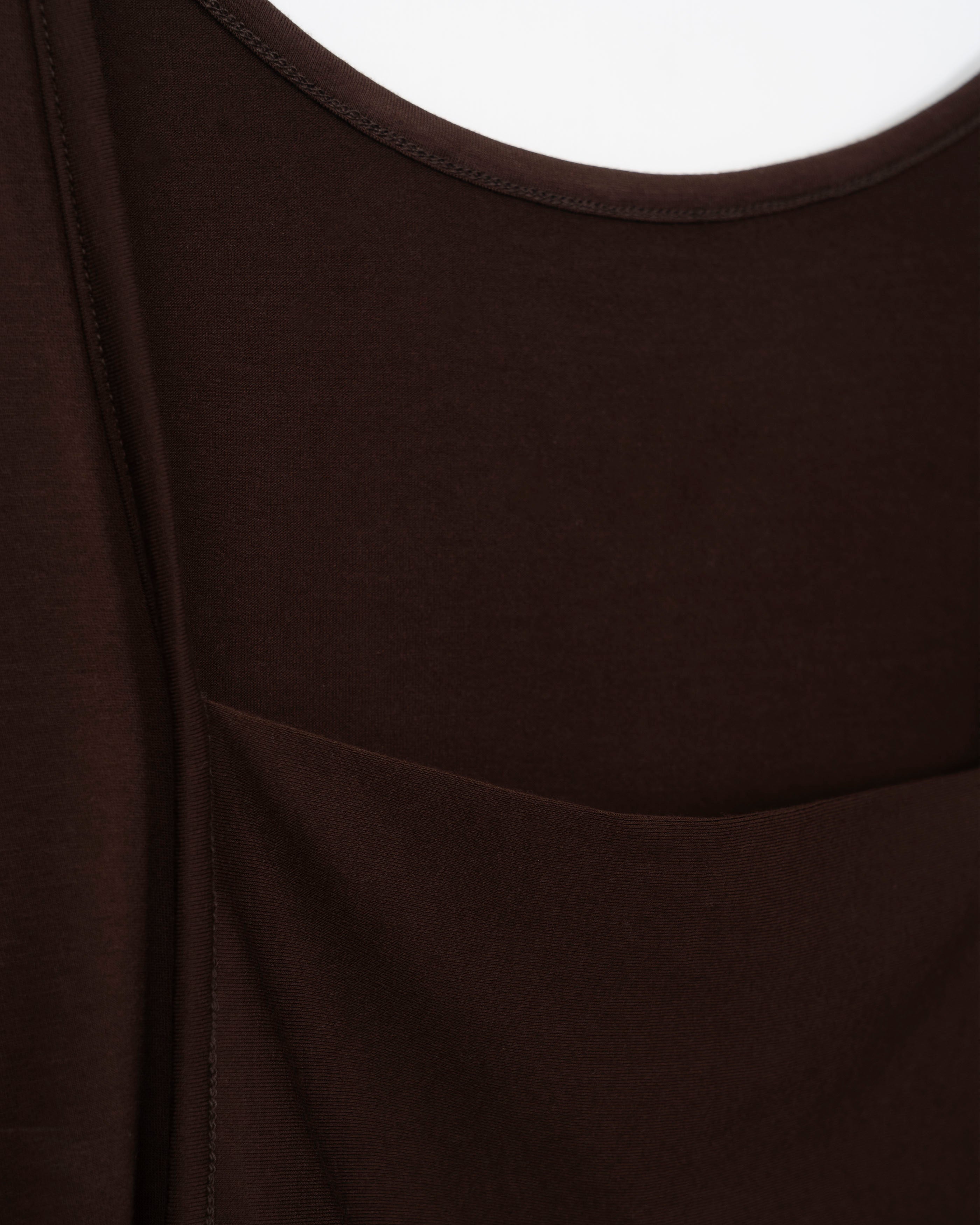 BANDEAU FRONT-BACK SMOOTH JERSEY TEE [BROWN]