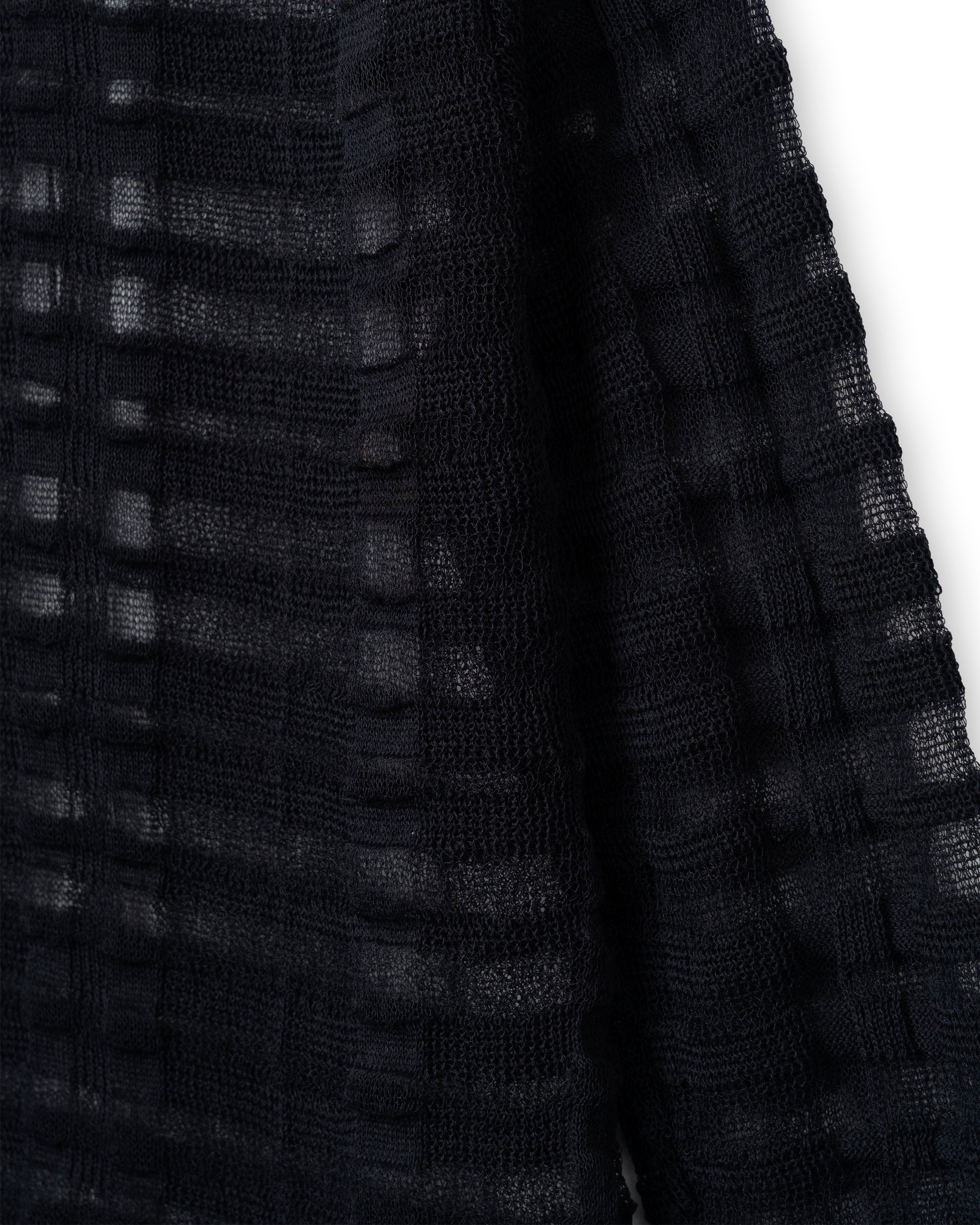 FLOWING CHECKED KNIT PULLOVER [BLACK]