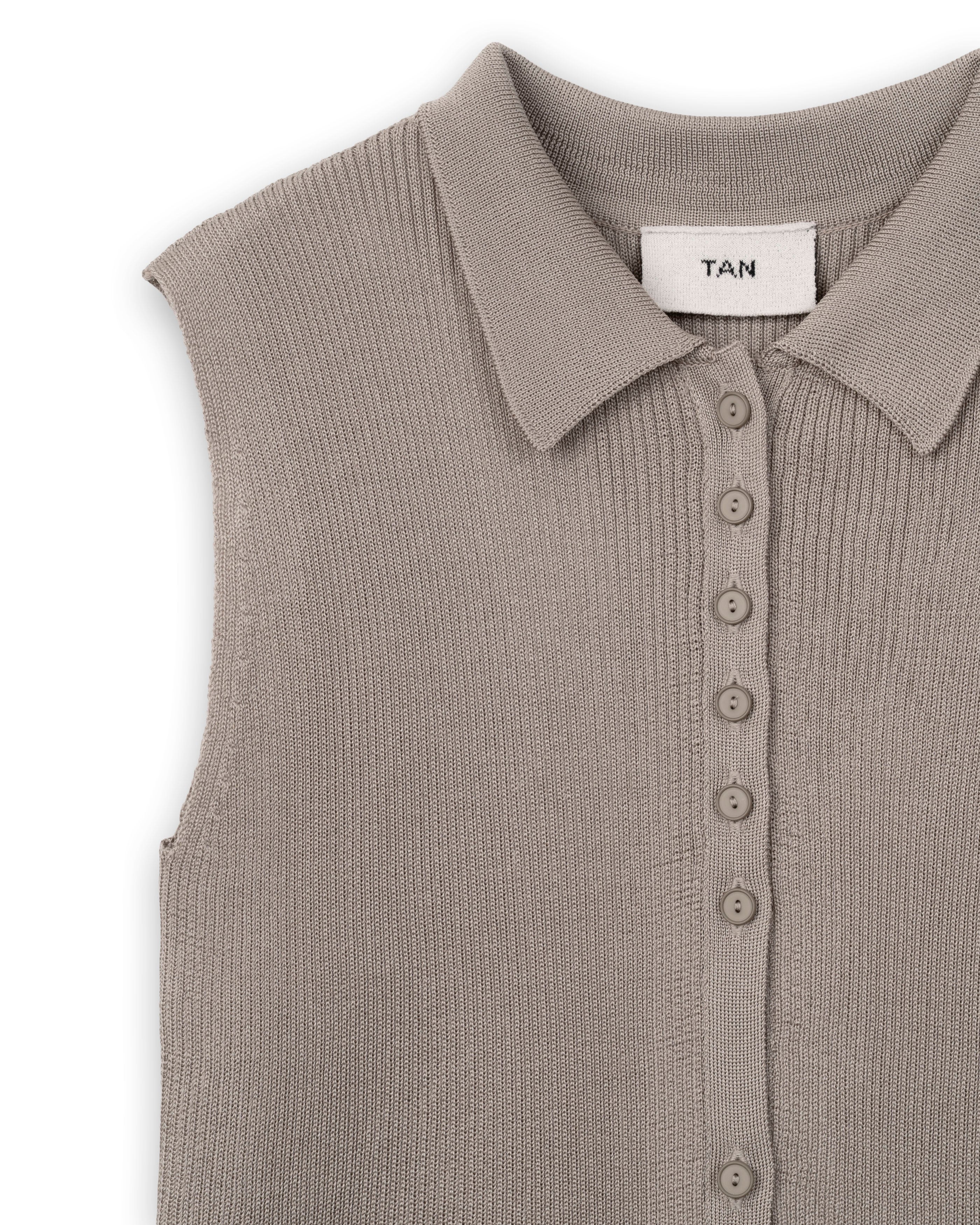 2-PIECE RIBBED CARDIGAN [KHAKI BEIGE]