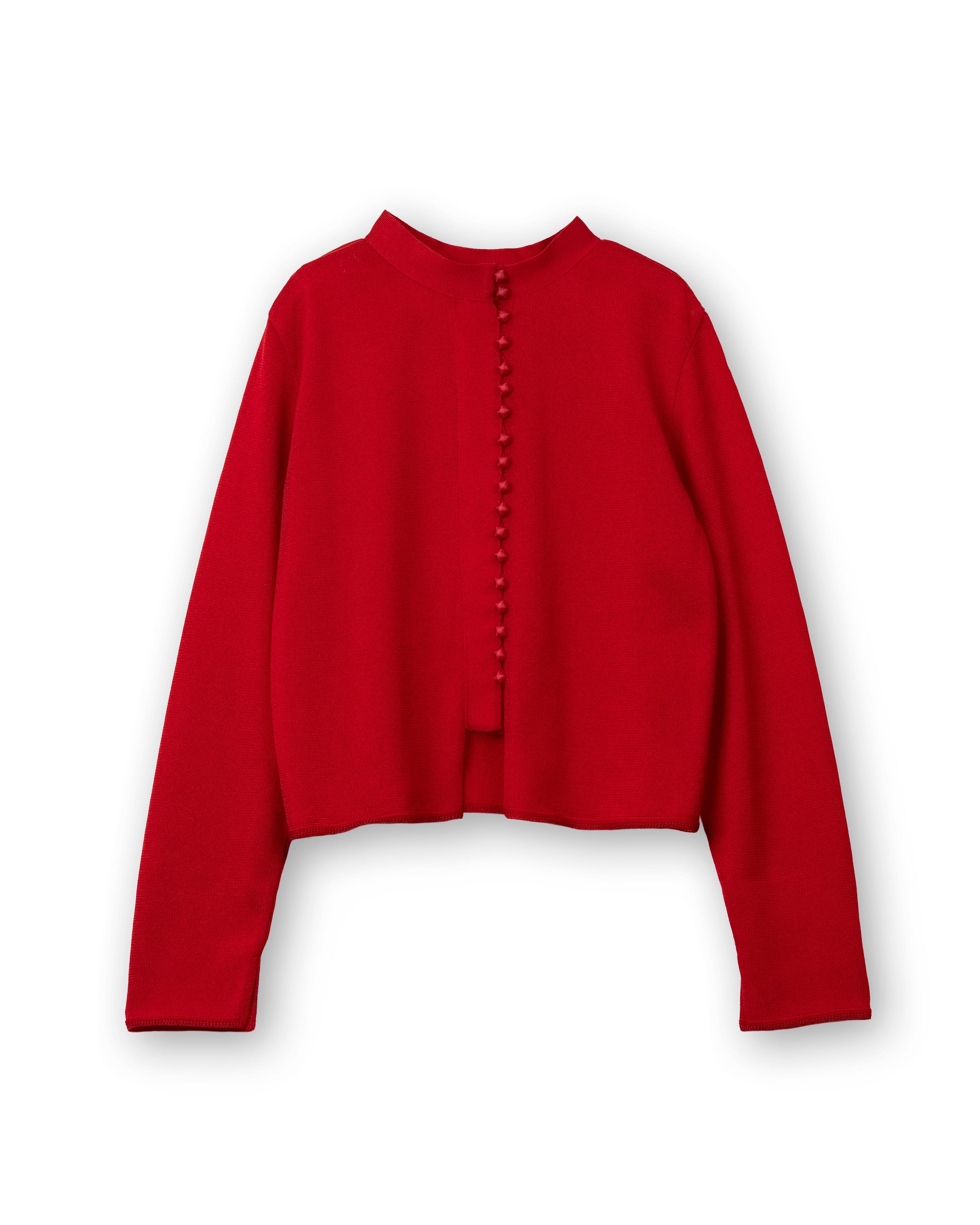 MULTI BUTTON KNIT BLOUSE [RED]
