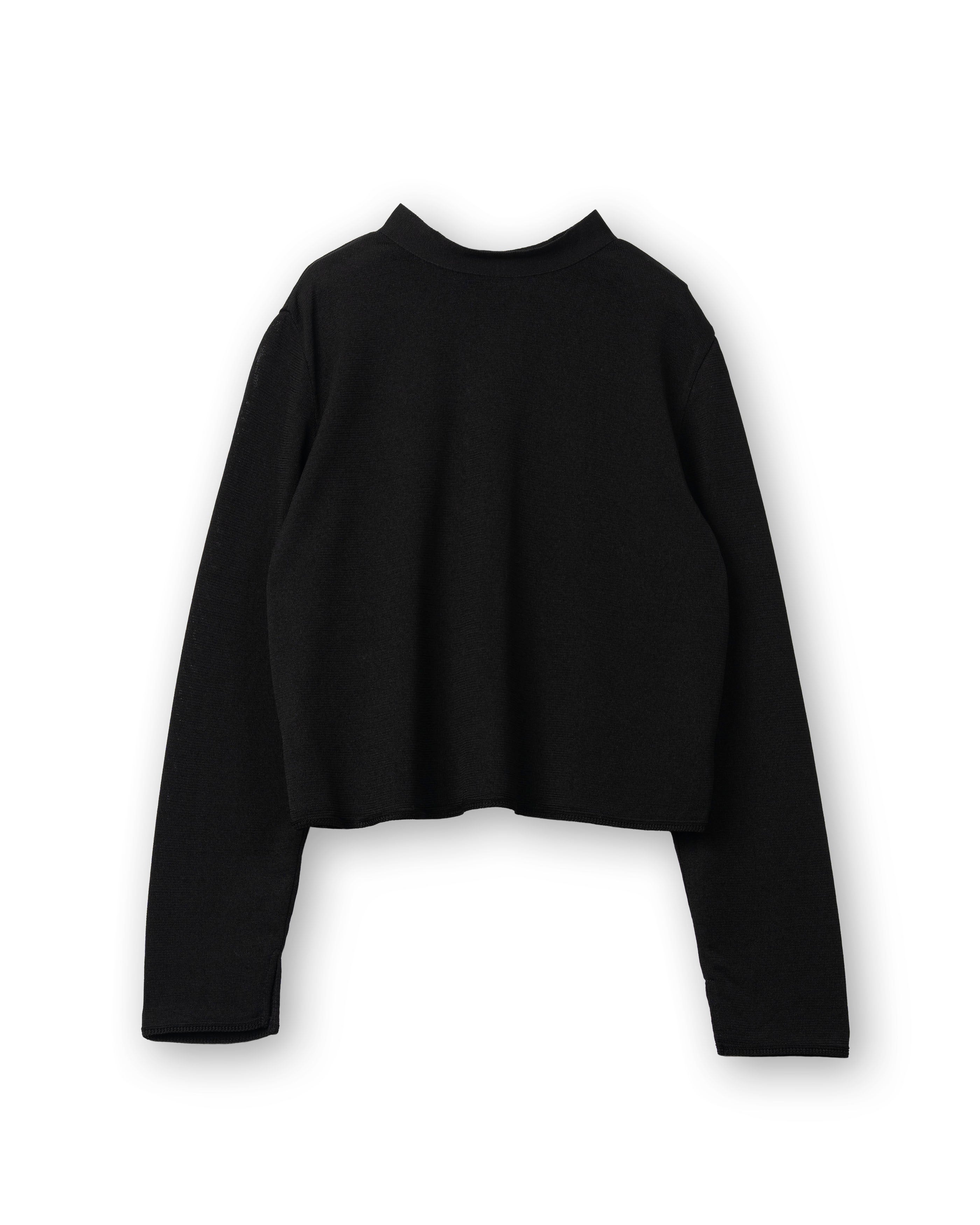 MULTI BUTTON KNIT BLOUSE [BLACK]