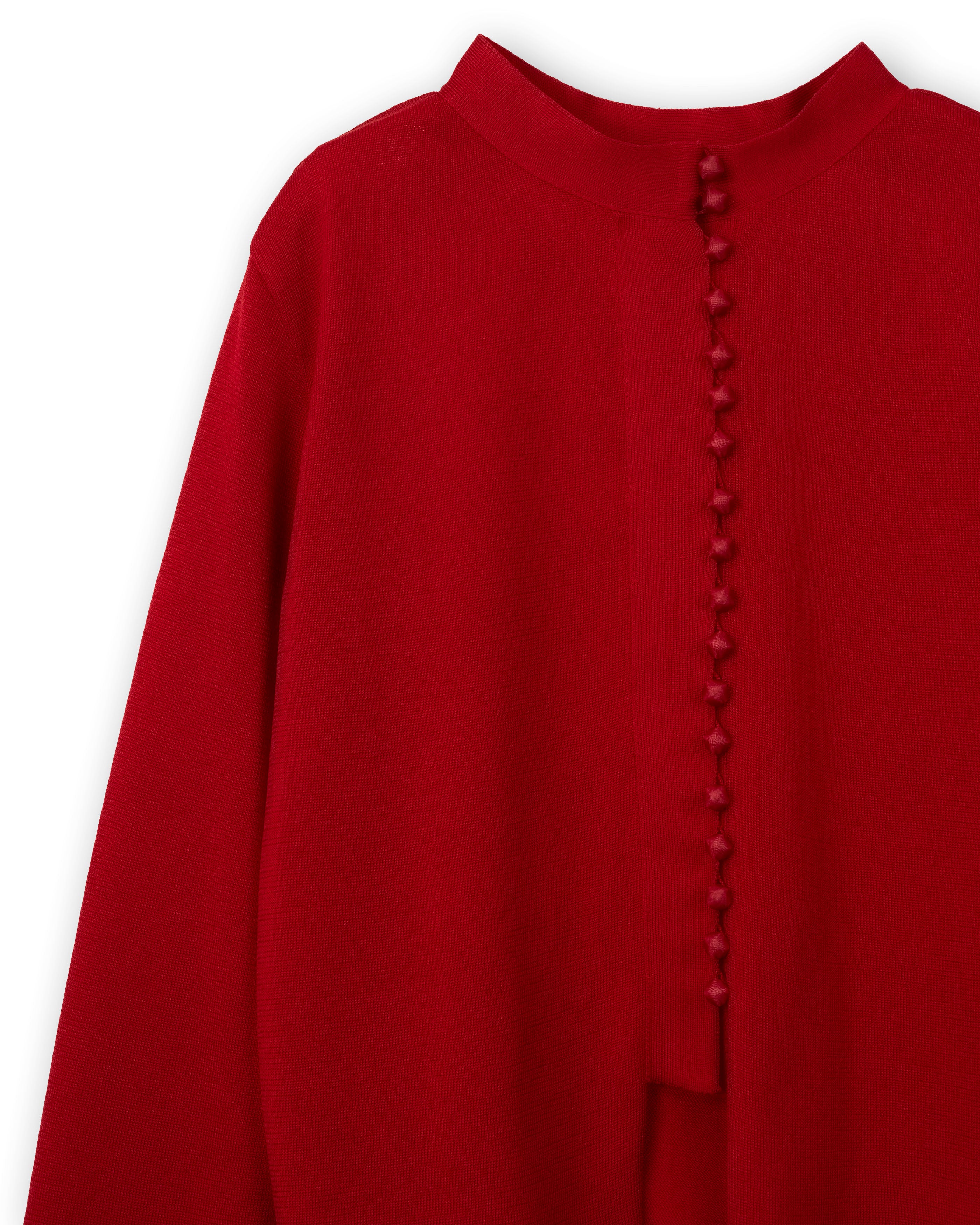 MULTI BUTTON KNIT BLOUSE [RED]