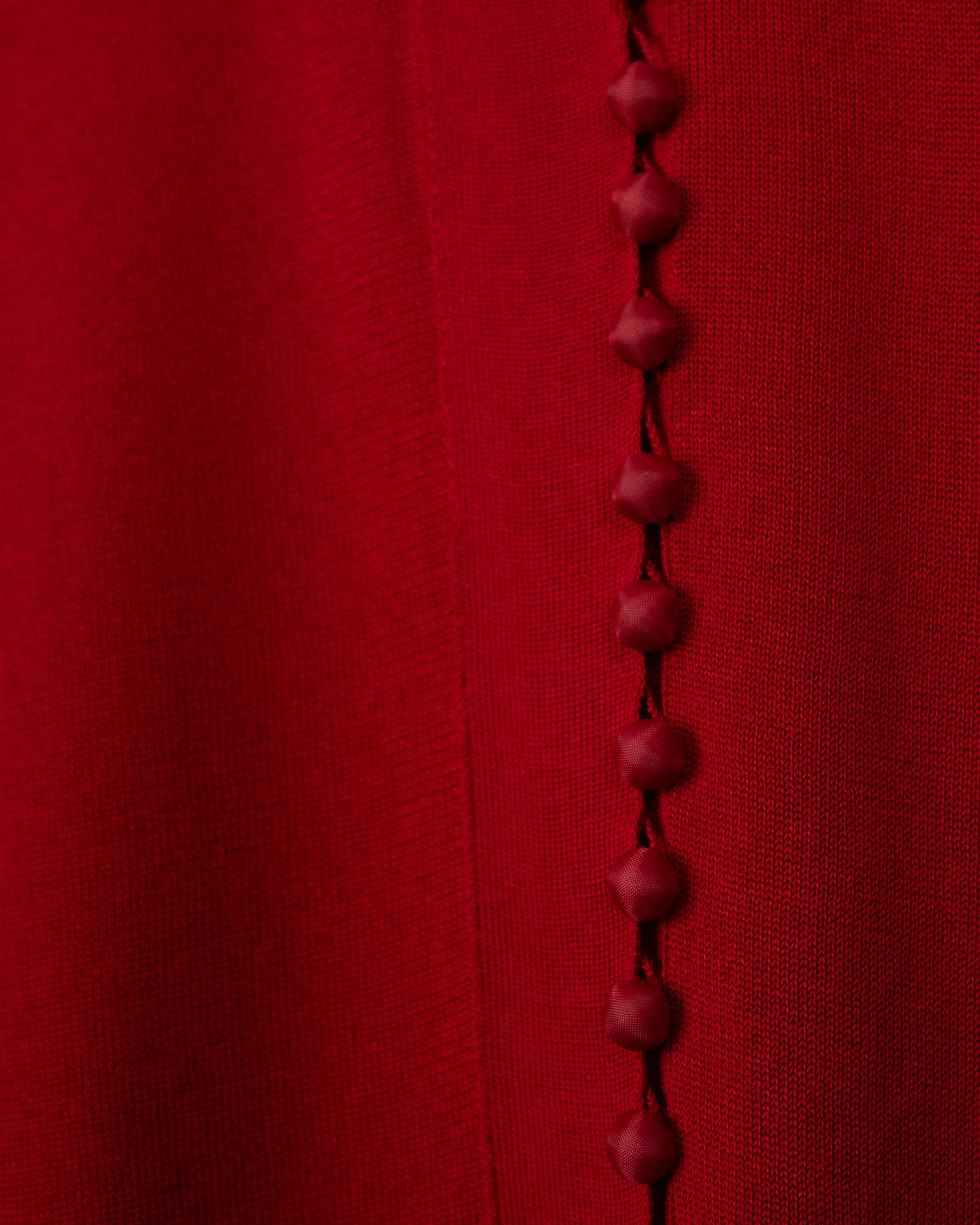 MULTI BUTTON KNIT BLOUSE [RED]