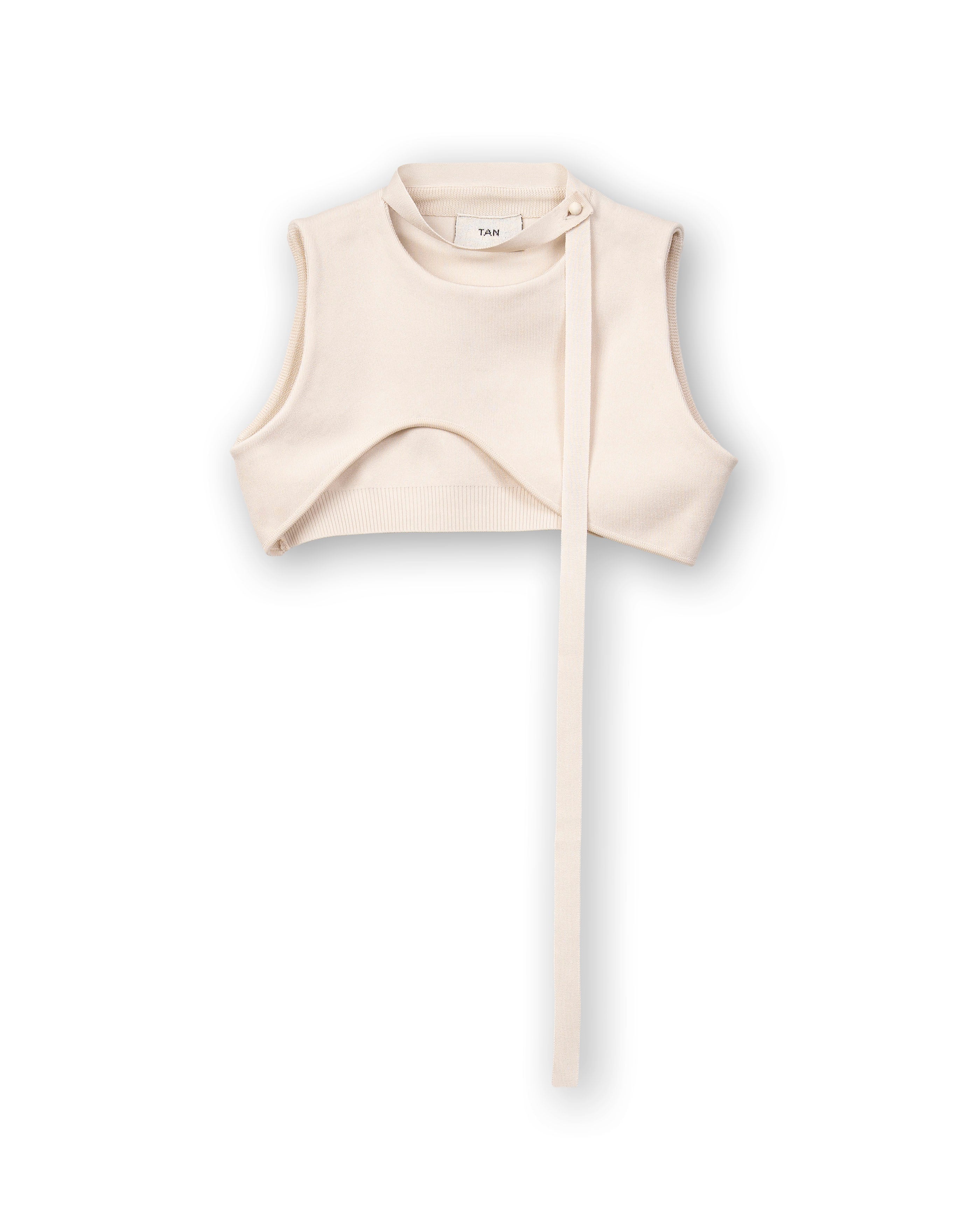 CURVED HEM KNIT TOPS [IVORY]