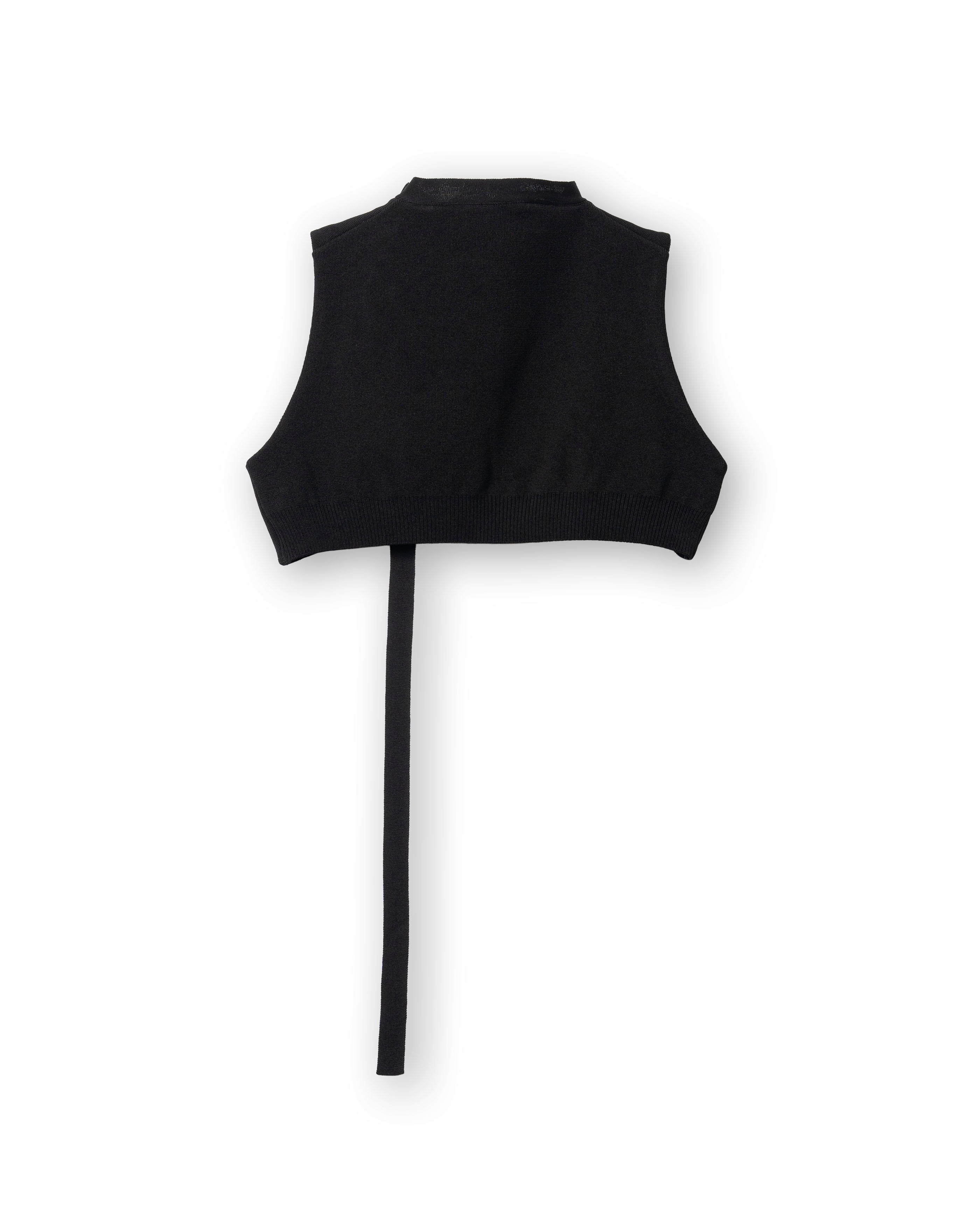 CURVED HEM KNIT TOPS [BLACK]
