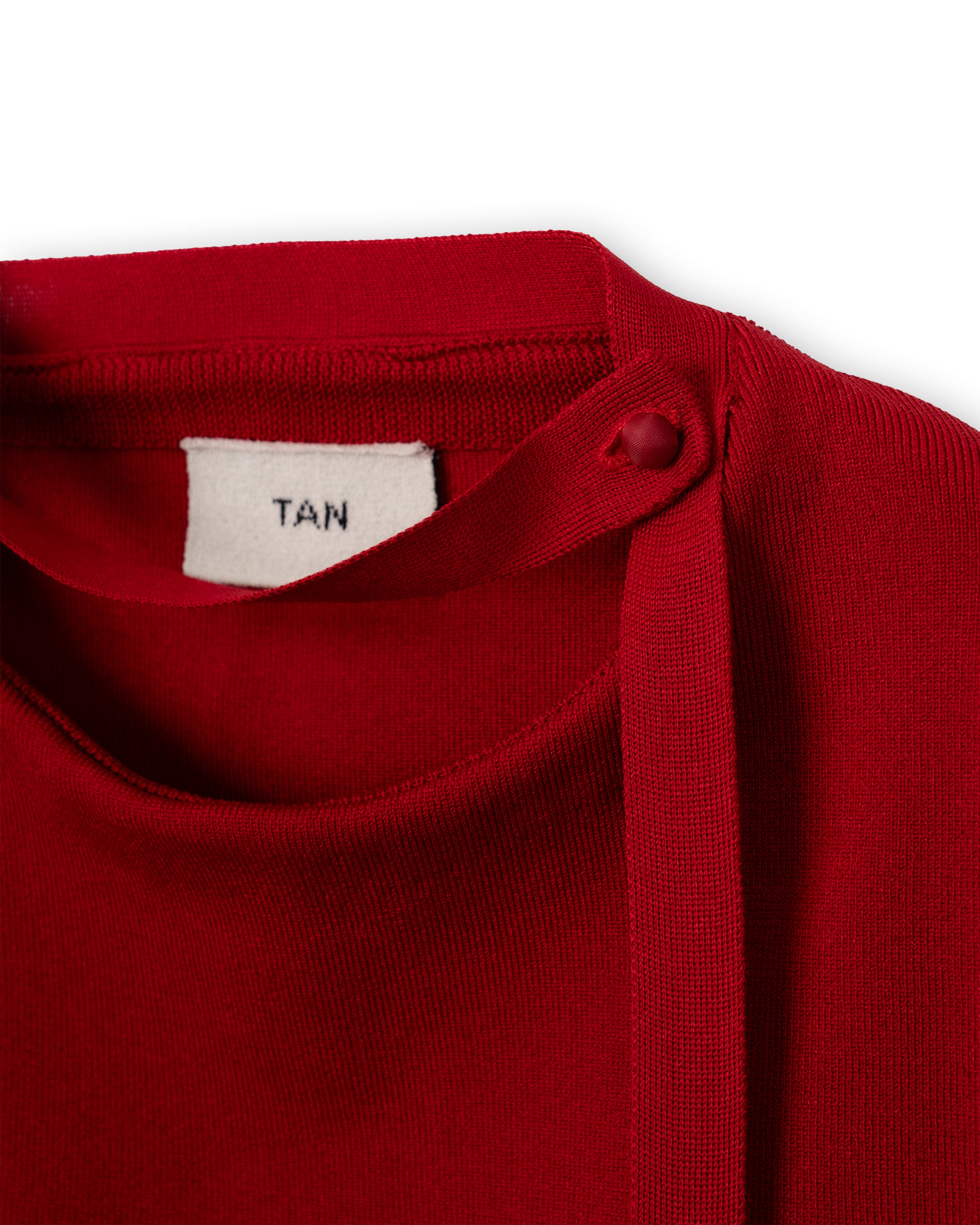 CURVED HEM KNIT TOPS [RED]